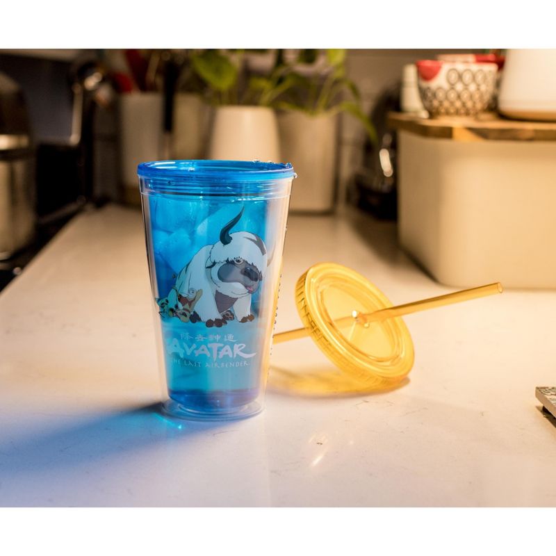 Surreal Entertainment Avatar: The Last Airbender Aang and Appa Carnival Cup With Straw | 16 Ounces