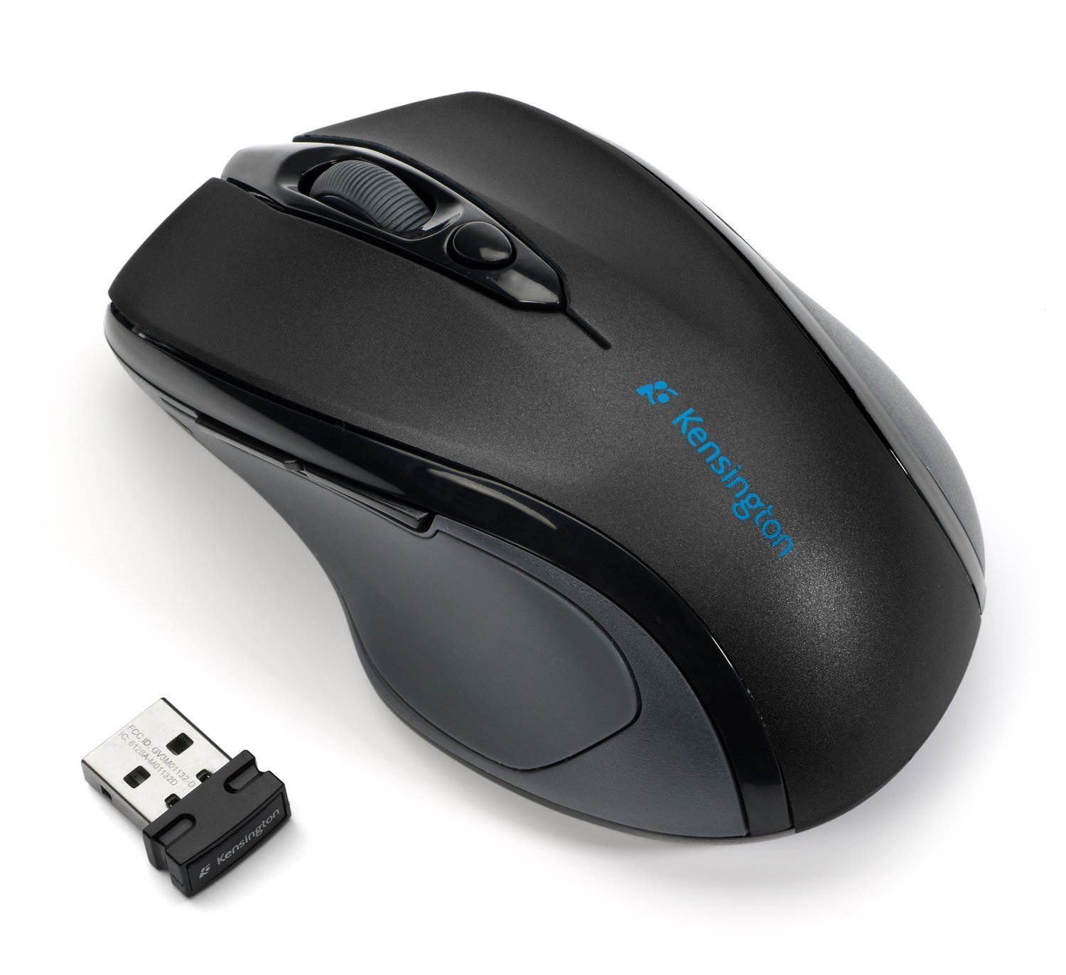 Wireless Mouse , Kensington Pro Fit Mid-Size Right-handed Wireless Mouse with Nano Receiver , High-definition optical 1750 DPI, Ergonomic right-handed design, 2.4 GHz wireless for long rang - Black