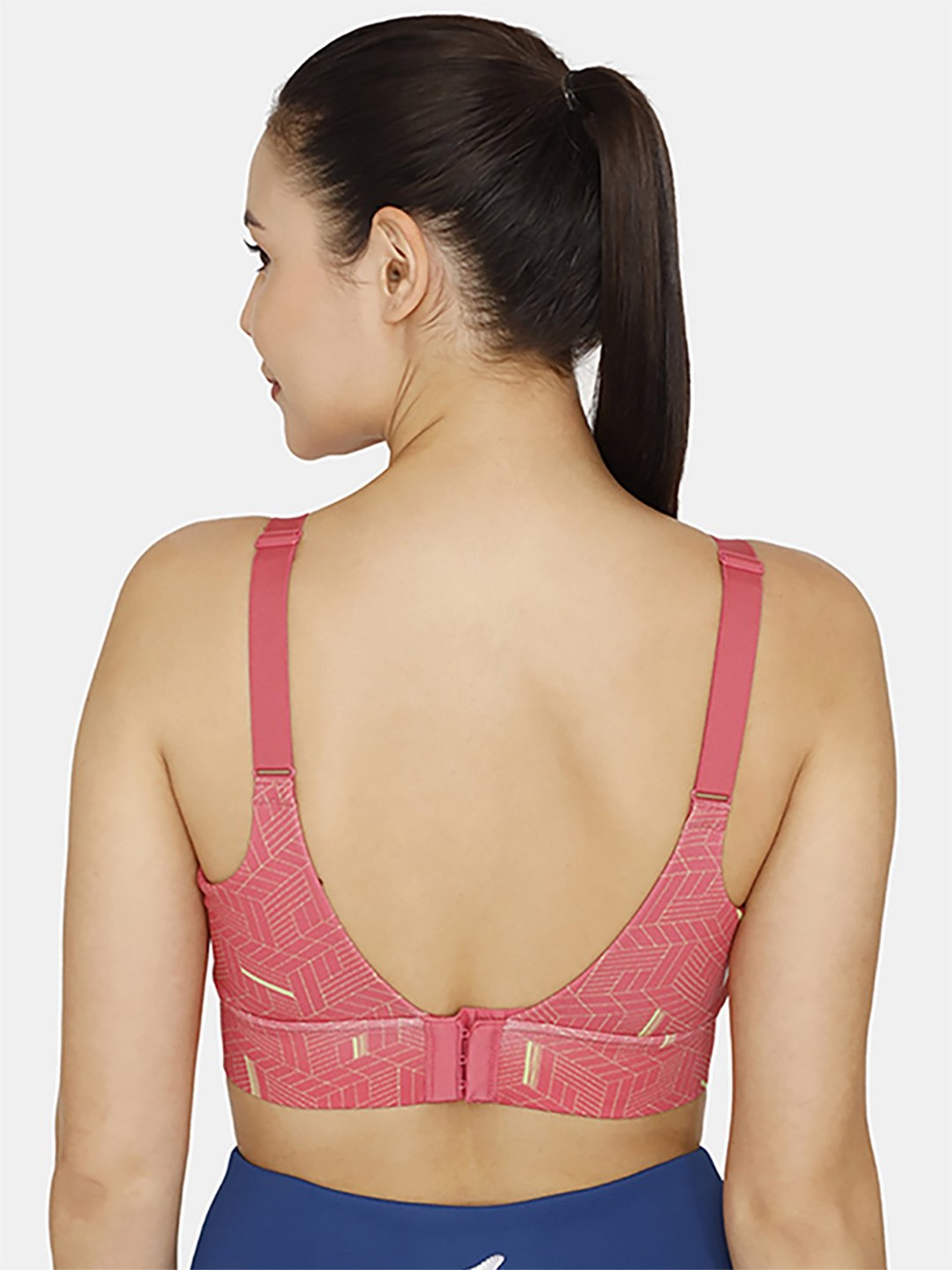 Zelocity by Zivame Pink Printed Sports Bra