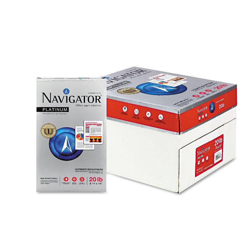 Navigator Platinum Paper 99 Brightness 20lb 8-1/2 x 14 White 5000/Carton NPL1420