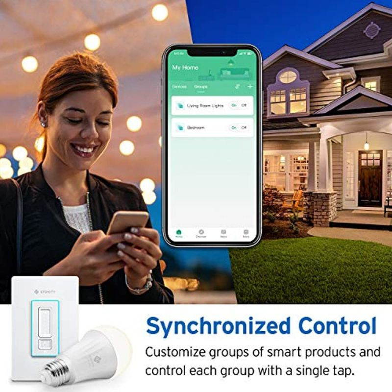 Etekcity Smart Dimmer Switch WiFi Light Switch with RGB Night Light, Works with Alexa, Google Home and IFTTT, Neutral Wire Required, FCC/ETL Listed