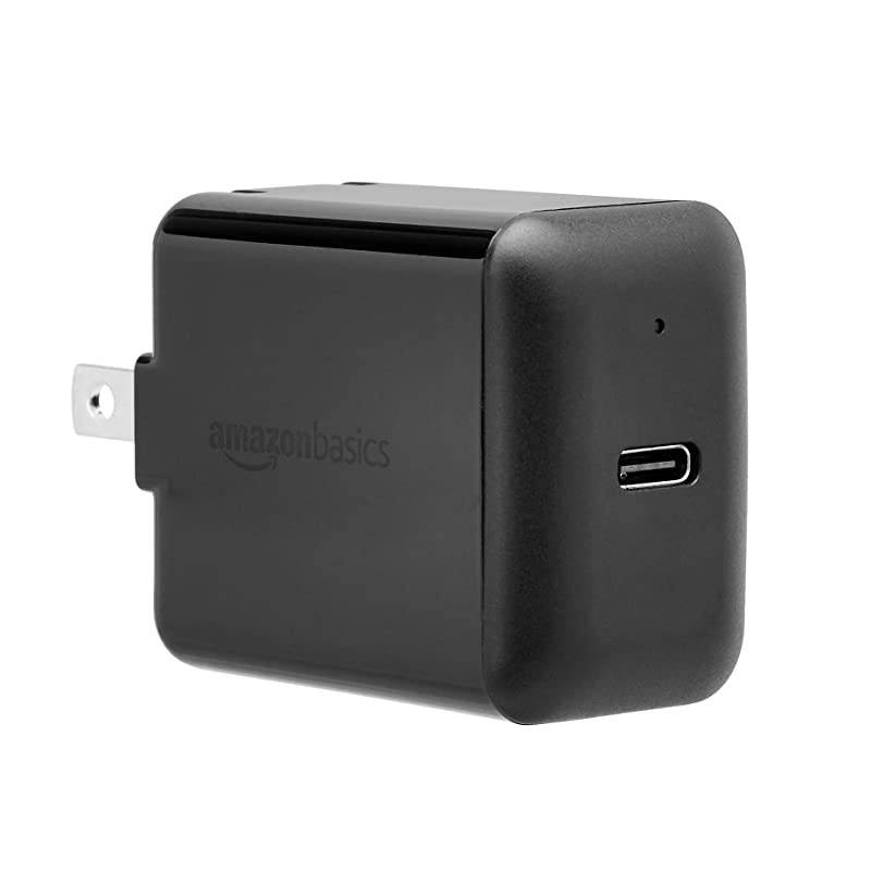 Basics 15W One-Port USB-C Wall Charger for Tablets and Phones - Black