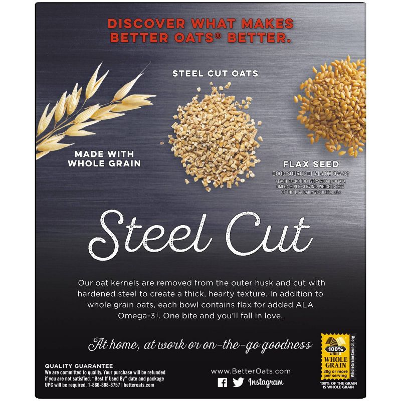 Better Oats Revolution! Steel Cut Oats Maple & Brown Sugar Oatmeal - 10ct