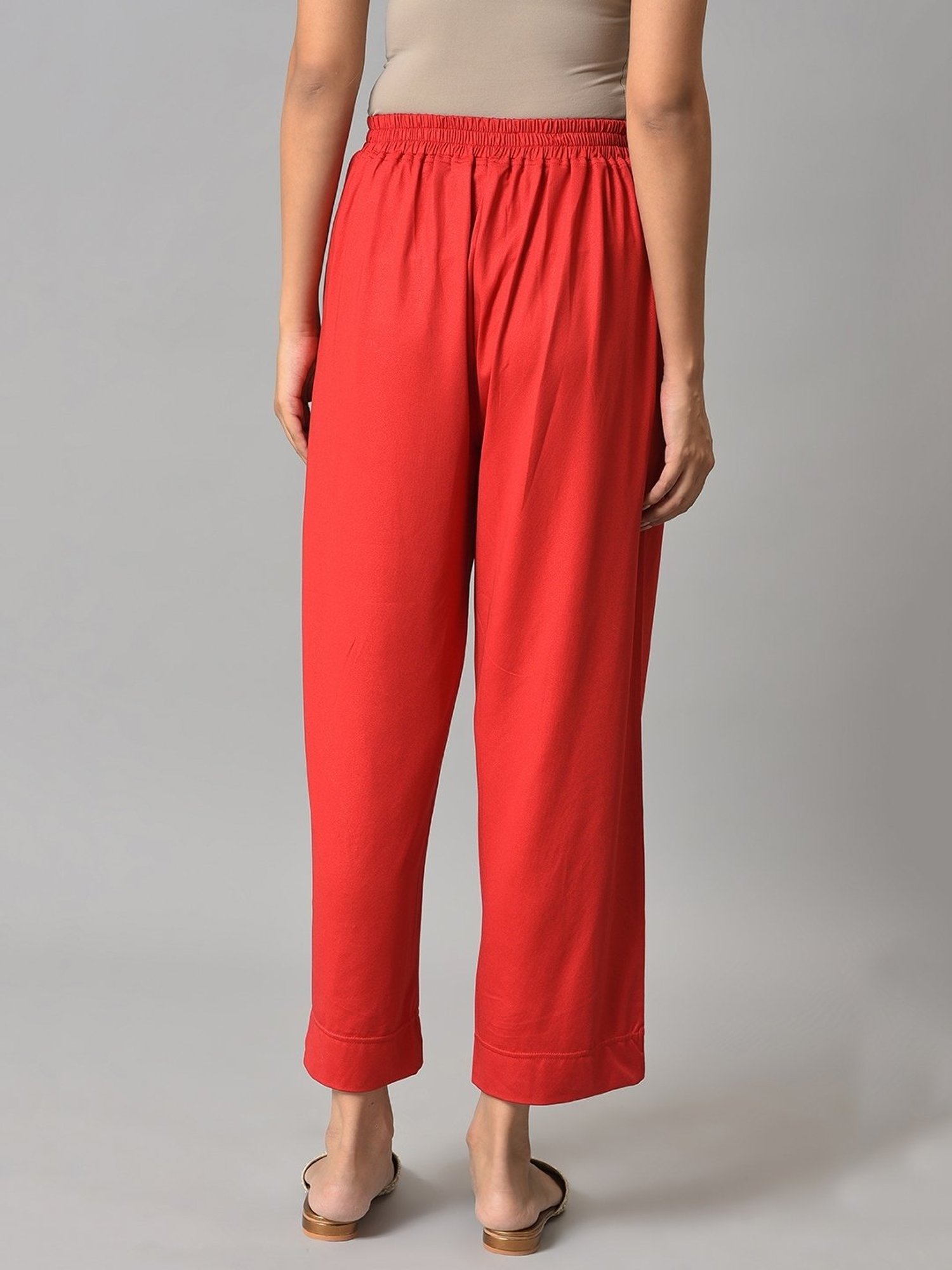 Elleven from Aurelia Red Regular Fit Palazzos