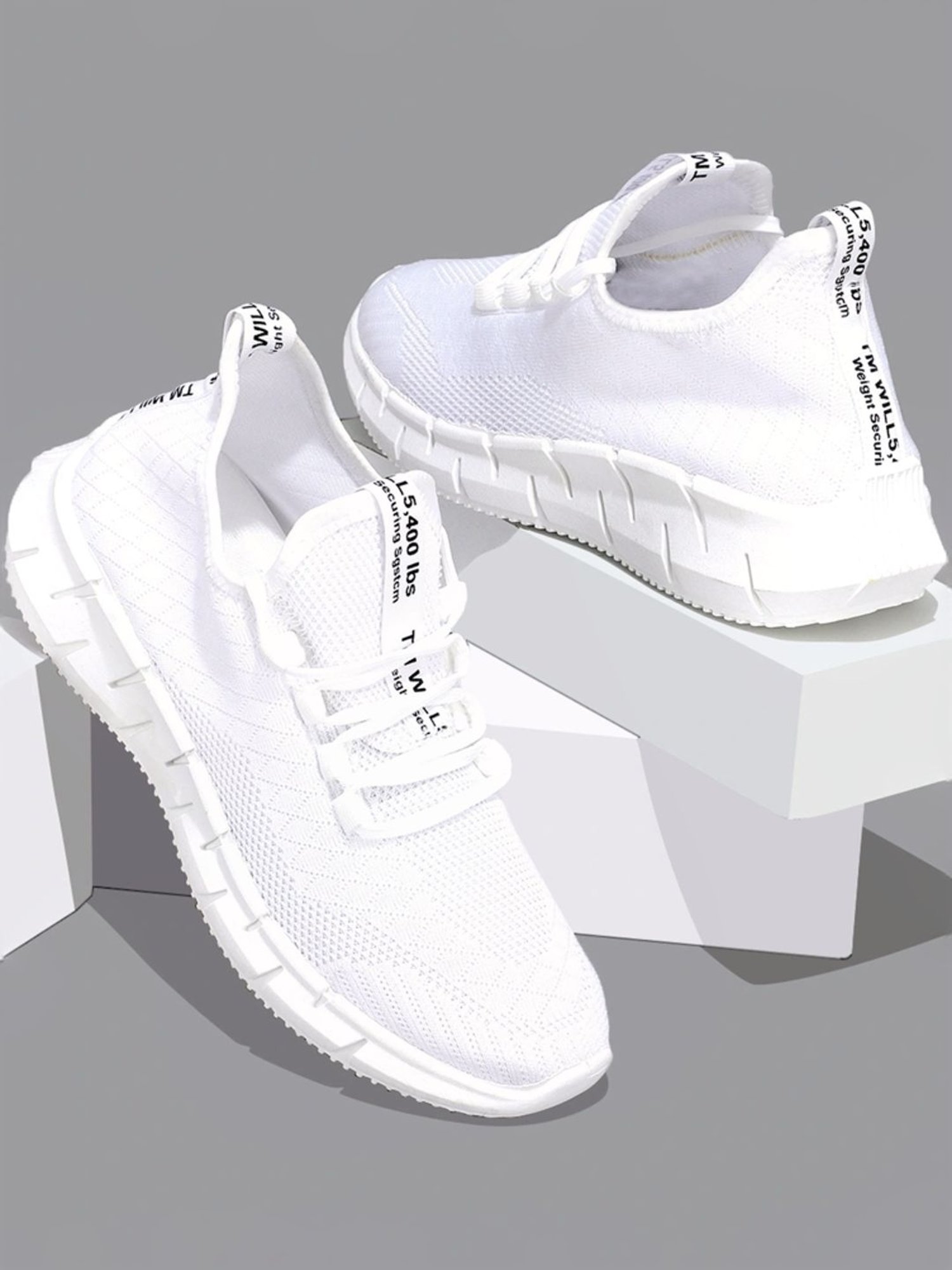 Rapid Box Men's White Running Shoes