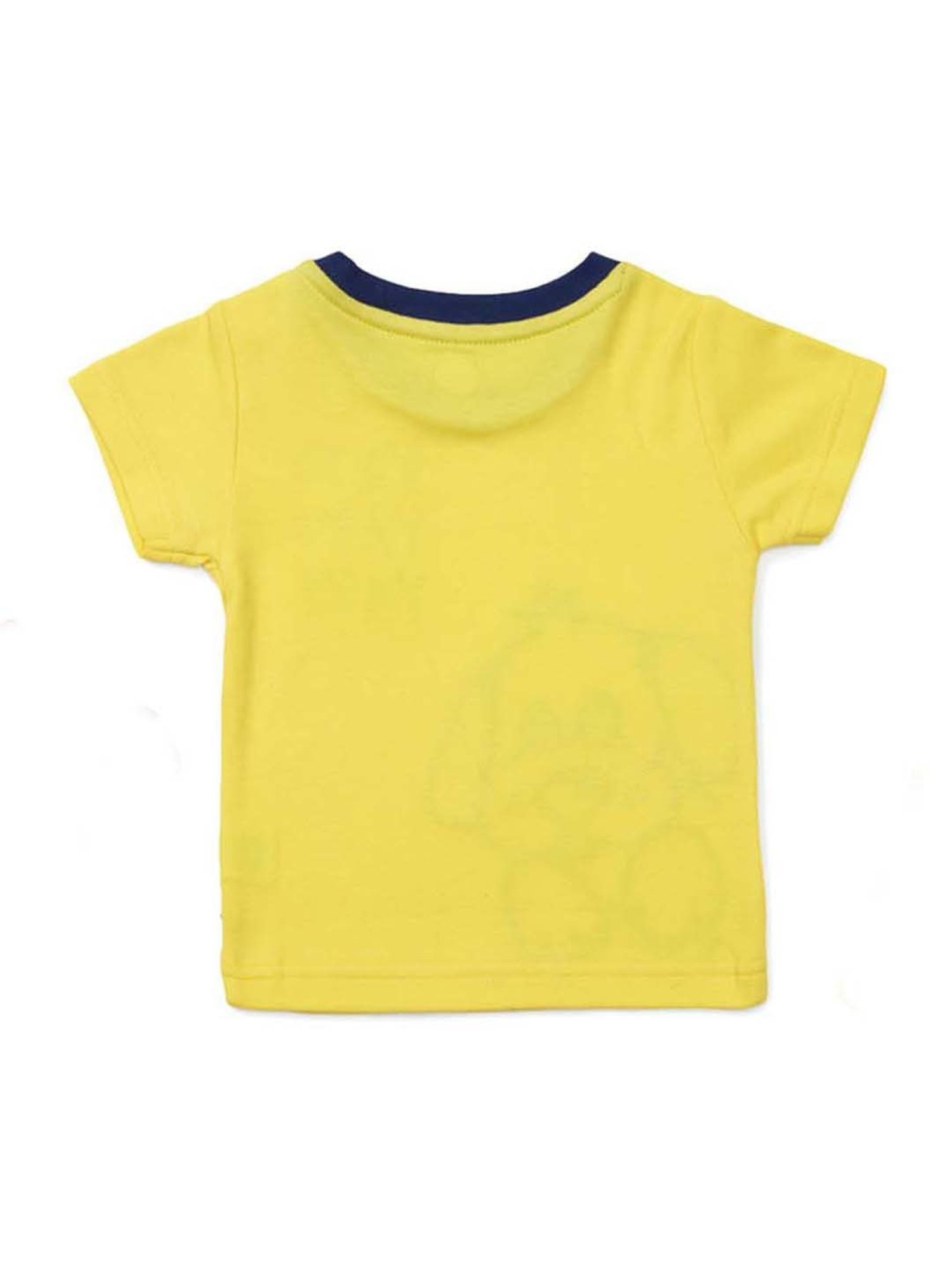 Pranava Kids Blue & Yellow Printed T-Shirt (Pack of 2)
