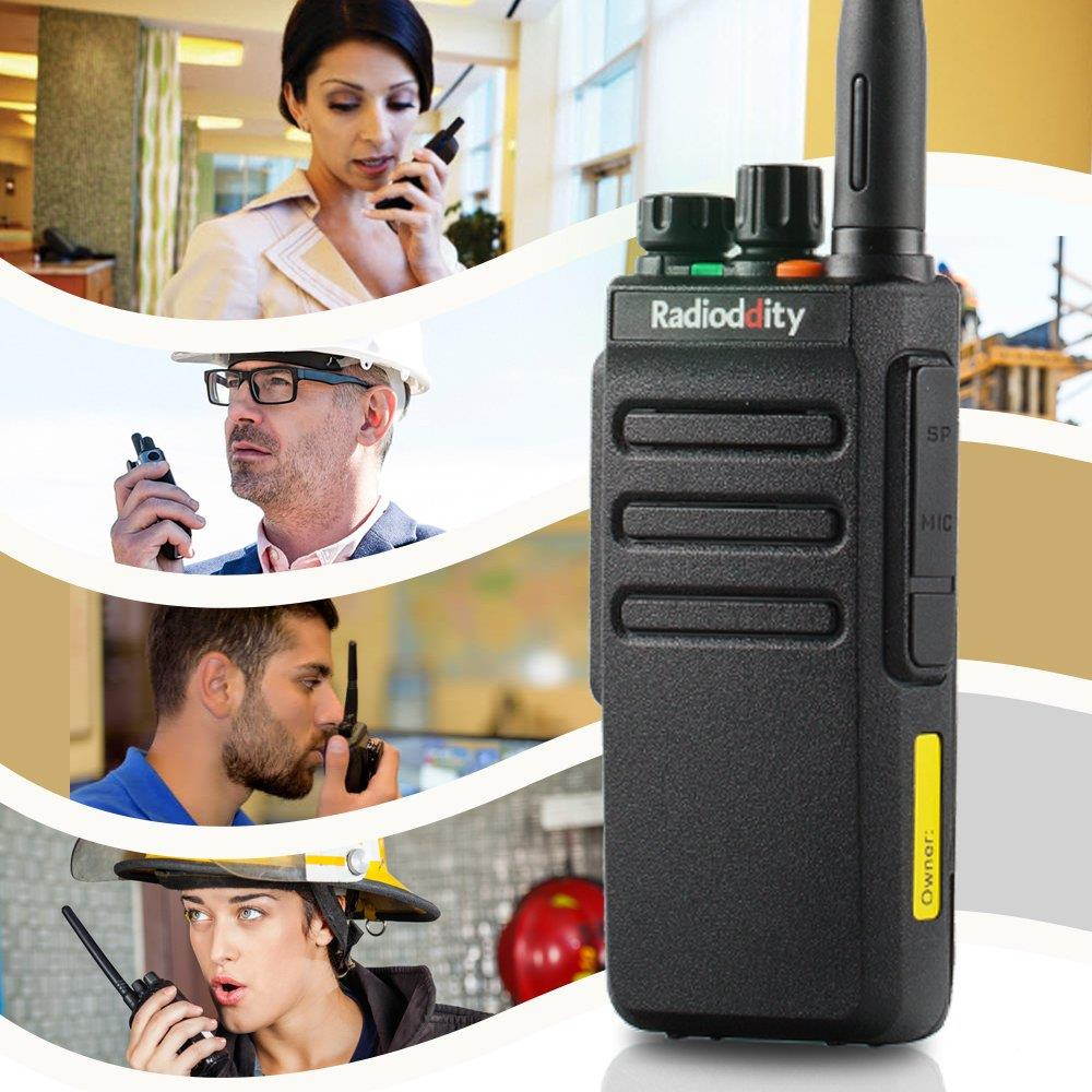 Radioddity GD-77S DMR Dual Band Two Way Radio Digital/Analog VHF/UHF Long Range Handheld Walkie Talkie 1024CH, Voice Prompt, Commercial Use, with Programming Cable, Original Earpiece and 2 Antennas