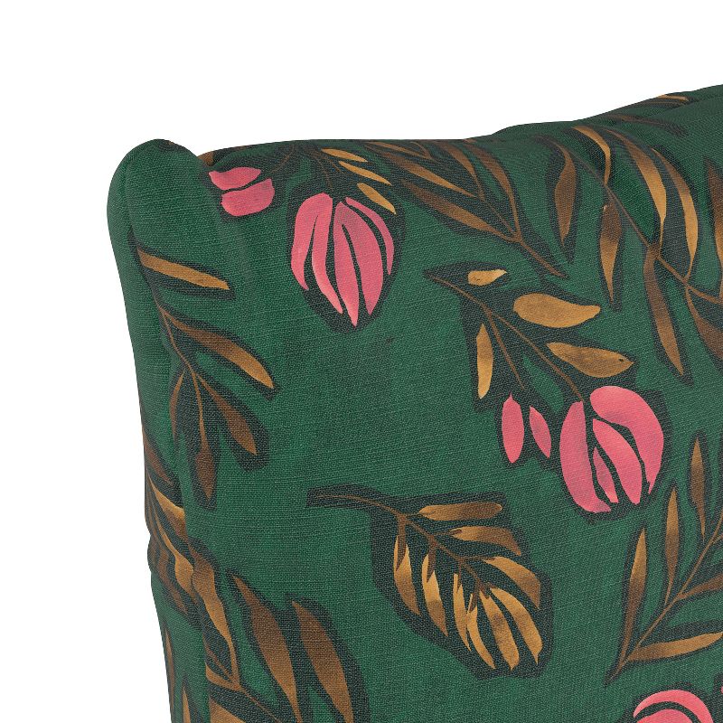 Floral Square Throw Pillow Emerald - Skyline Furniture