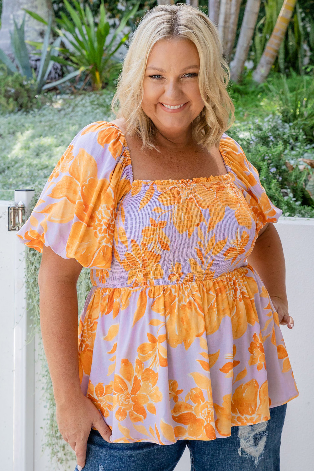 Rose Leopard Print V Neck Plus Size Tee