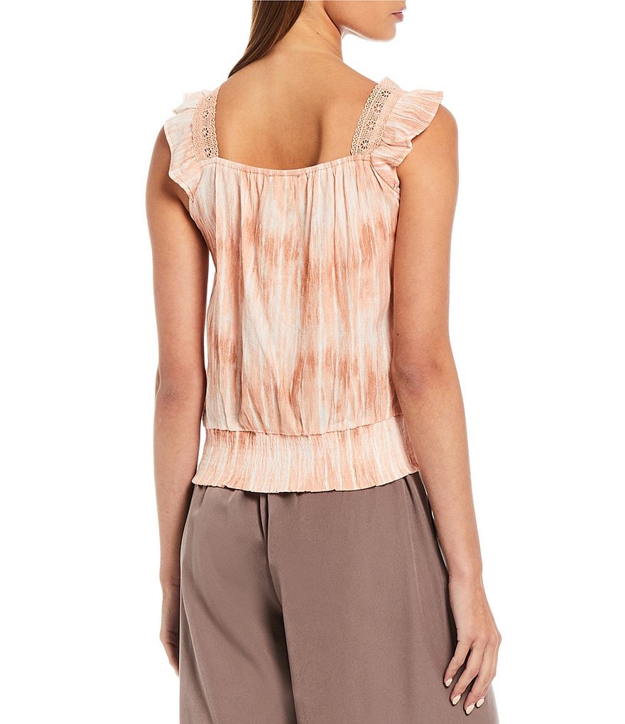 Blu Pepper Tie Dye Print Smocked Top