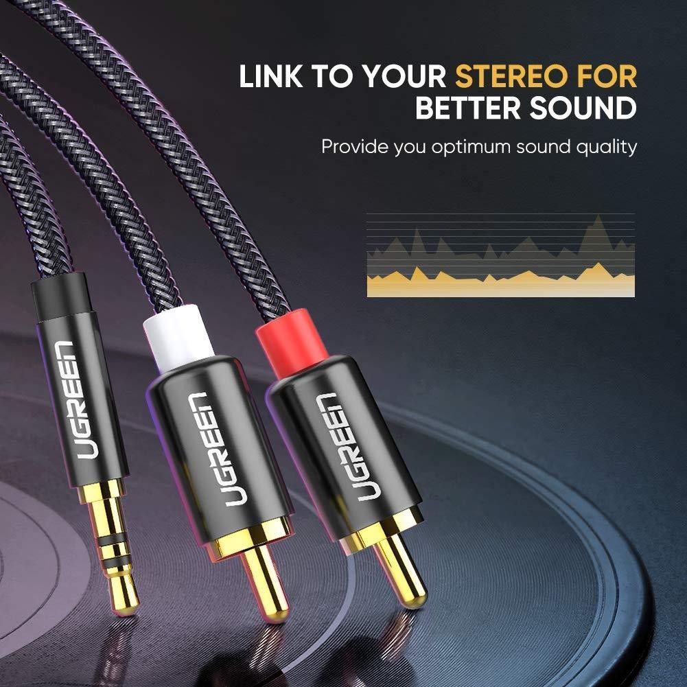 Comprehensive Cable MPS-2PP-10ST 10' Standard Series 3.5mm Stereo Mini Plug to 2 RCA Plugs Audio Cable