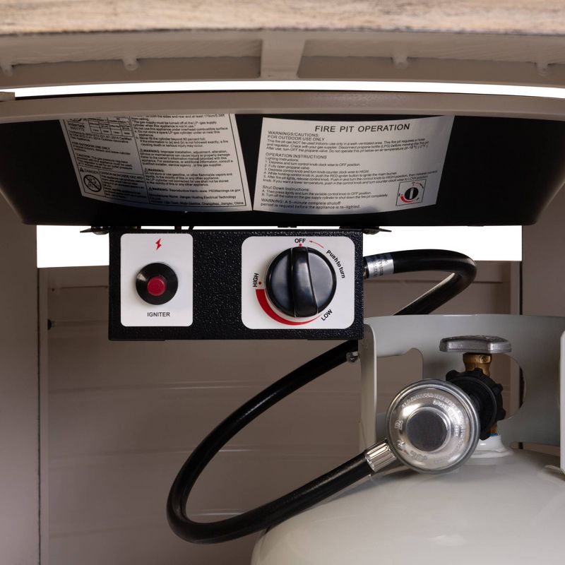 Thatcher Round LPG Fire Pit - Driftwood - Fire Sense