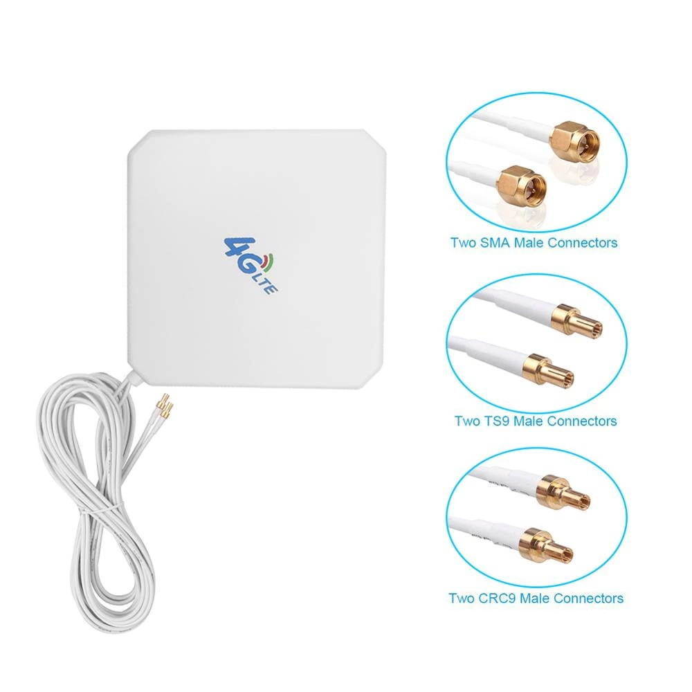 4G LTE Antenna SMA Antenna 35dBi High Gain Antenna 2* SMA/2* CRC9/2* TS9 Male Connector 3G/GSM WiFi Signal Booster Panel