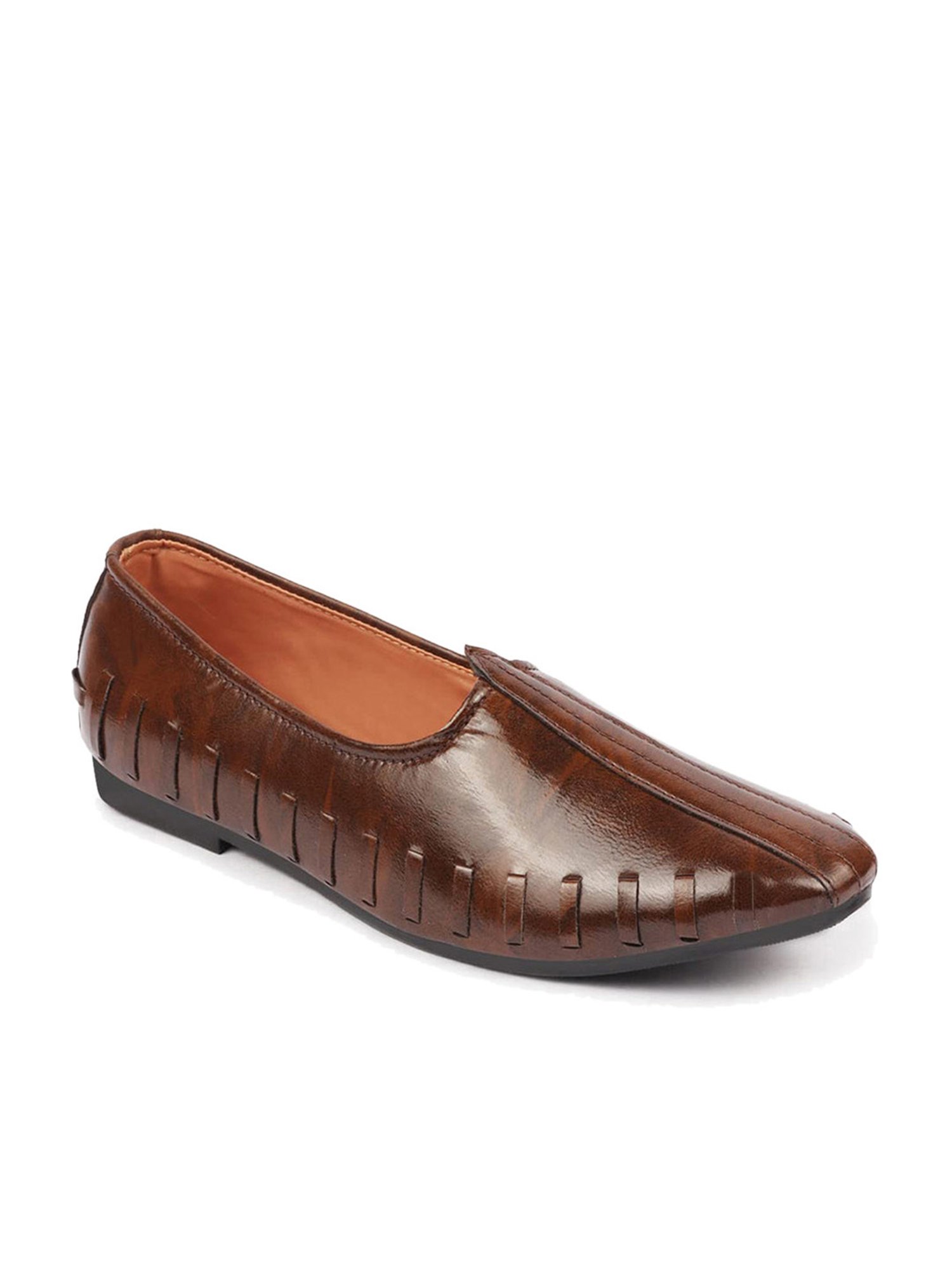 Fausto Men's Brown Ethnic Juttis