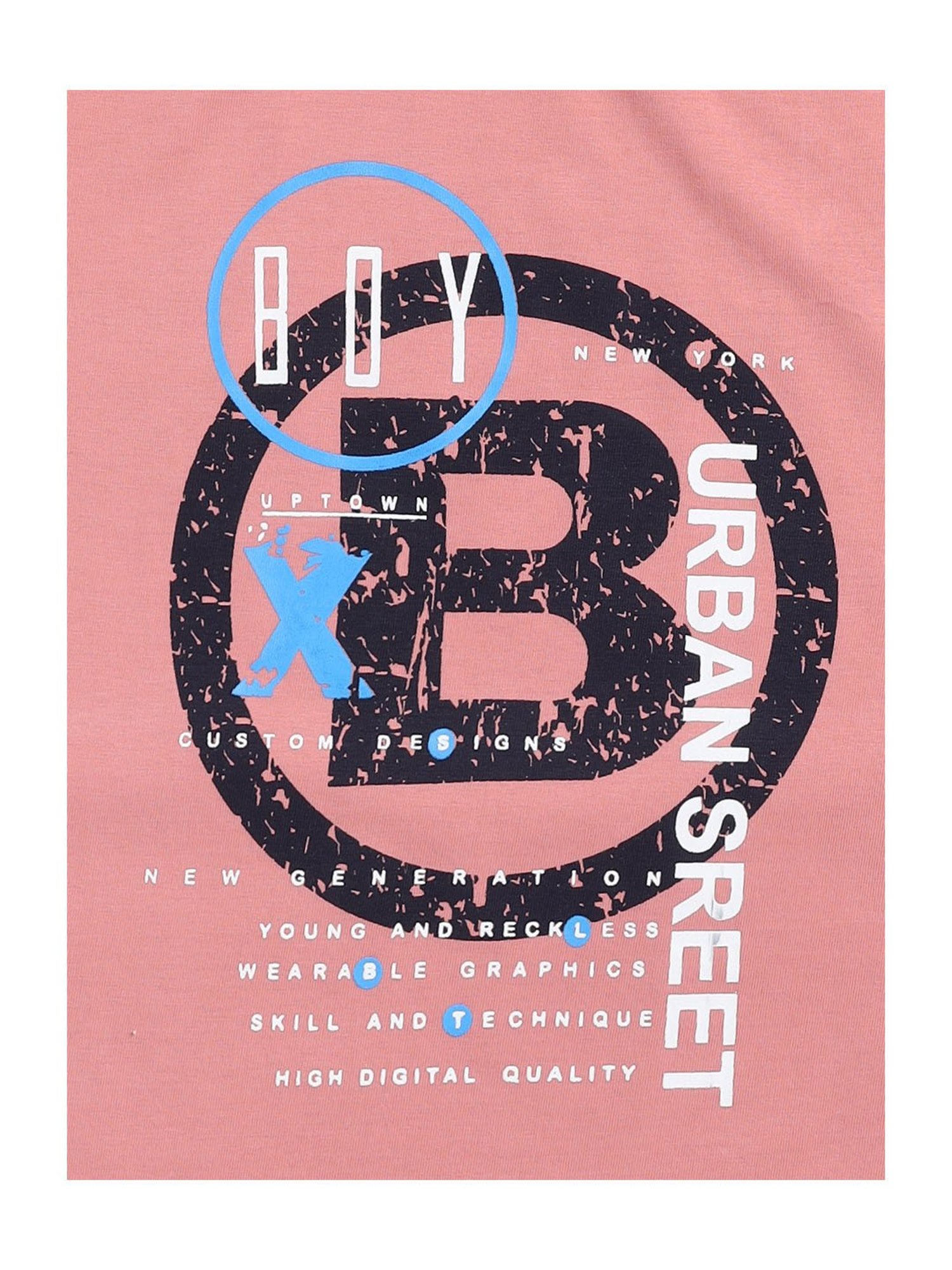 Todd N Teen Kids Pink & Navy Printed T-Shirt with Trackpantss