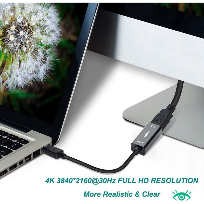 DisplayPort to HDMI, Benfei 4K DP Display Port to HDMI Adapter (Male to Female) Compatible for Lenovo Dell HP and Other Brand