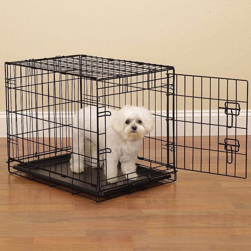 ProSelect Easy Crate XL Collapsible Wire Kennel for Large Dogs and Pets with Removable Tray and Crate Divider, Black