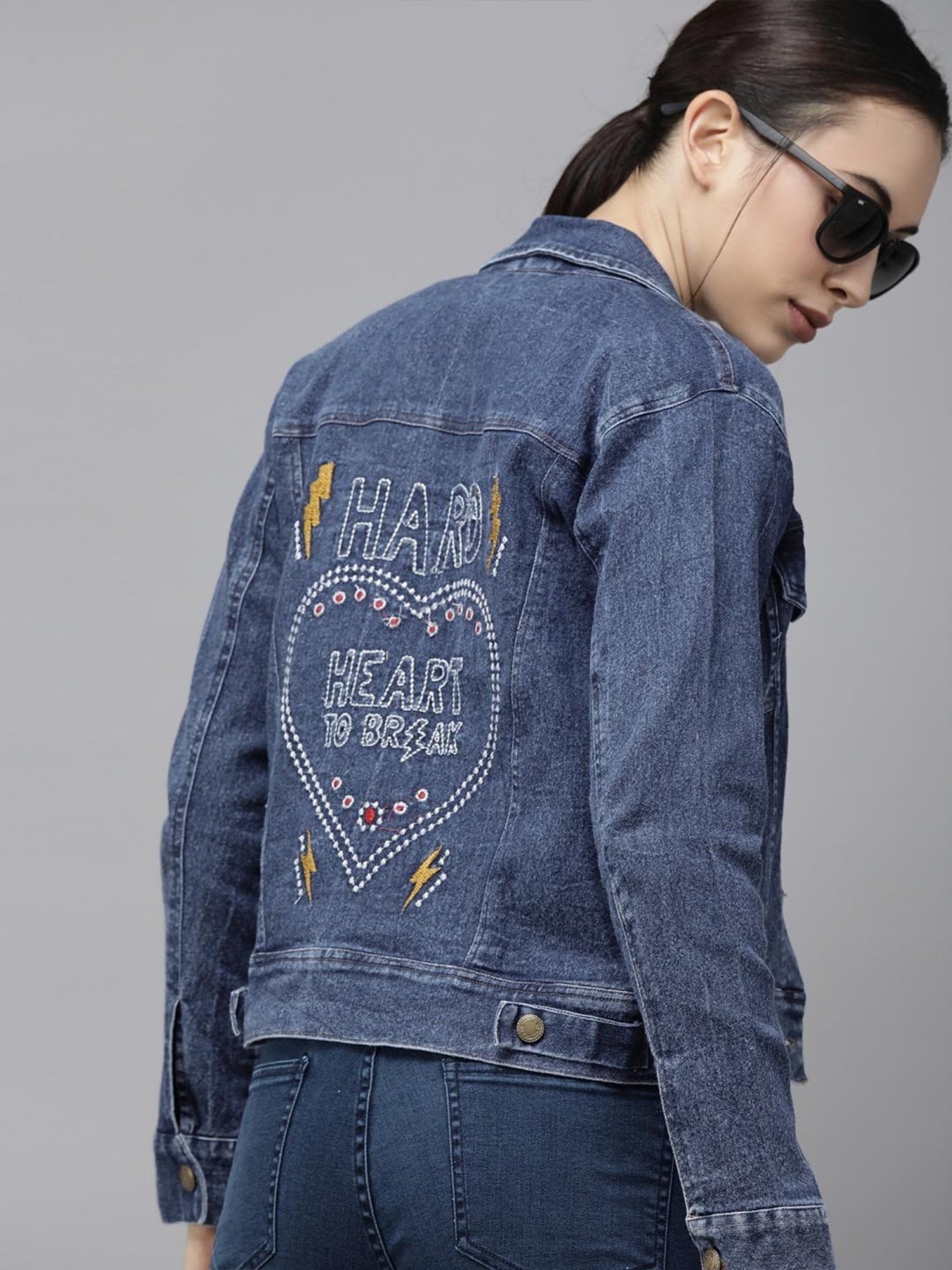 VOXATI Blue Regular Fit Denim Jacket
