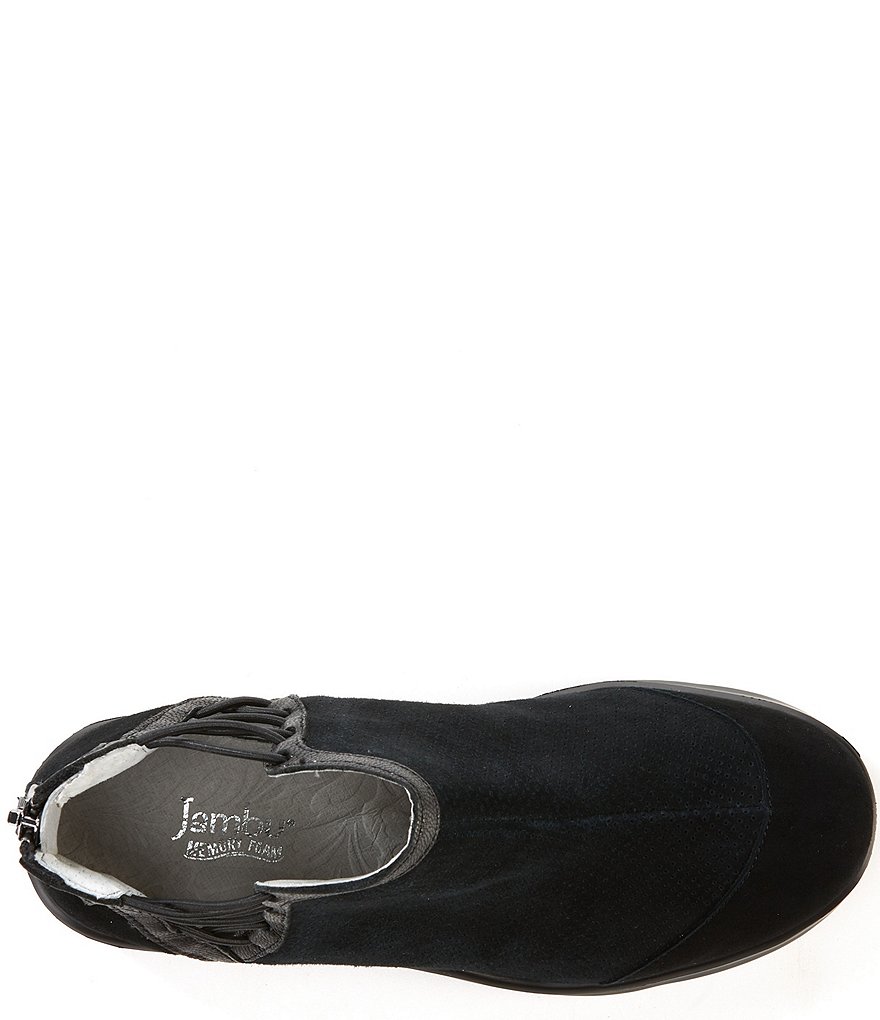 Jambu Naomi Lace-Up Side Detail Suede Wedge Booties