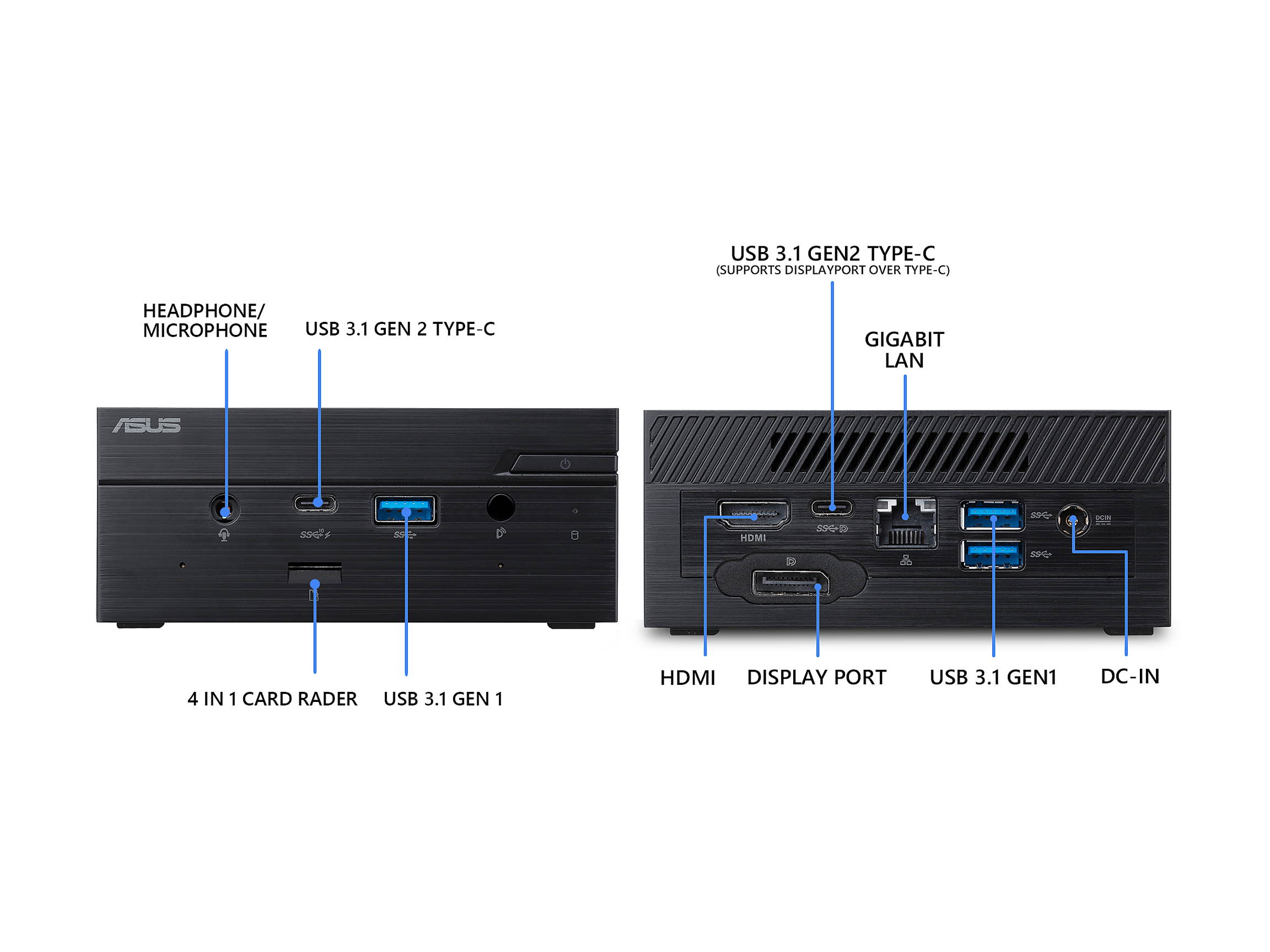 ASUS Desktop Computer PN62S-B5287ZD0 Intel Core i5 10th Gen 10210U (1.60 GHz) 8 GB DDR4 256 GB PCIe SSD Windows 10 Pro 64-bit