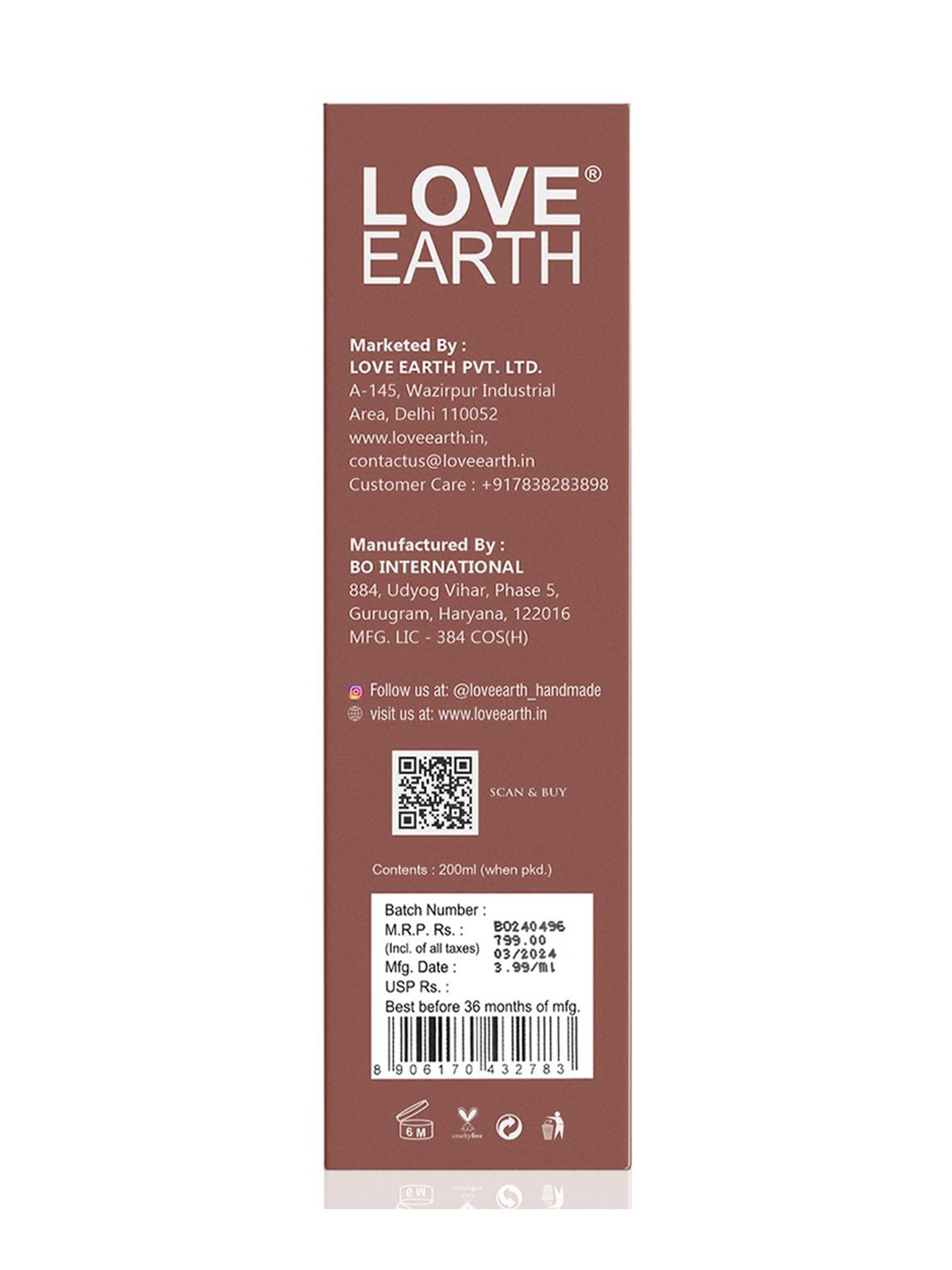 Love Earth Daily Exfoliating Body Wash - 200 ml