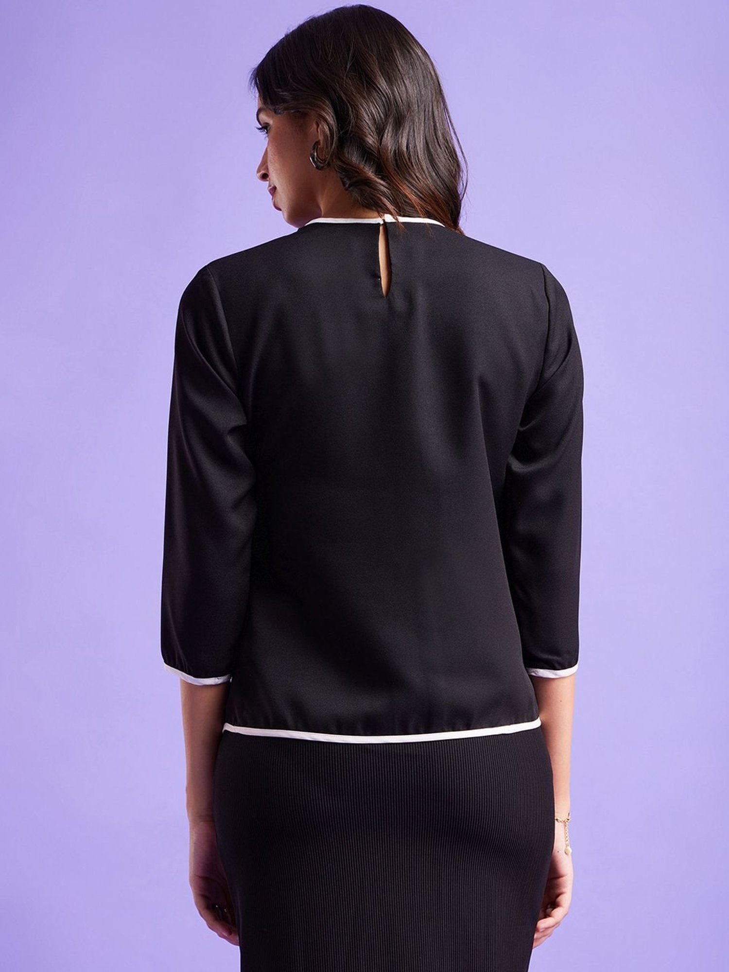 Fablestreet Black Regular Fit Top