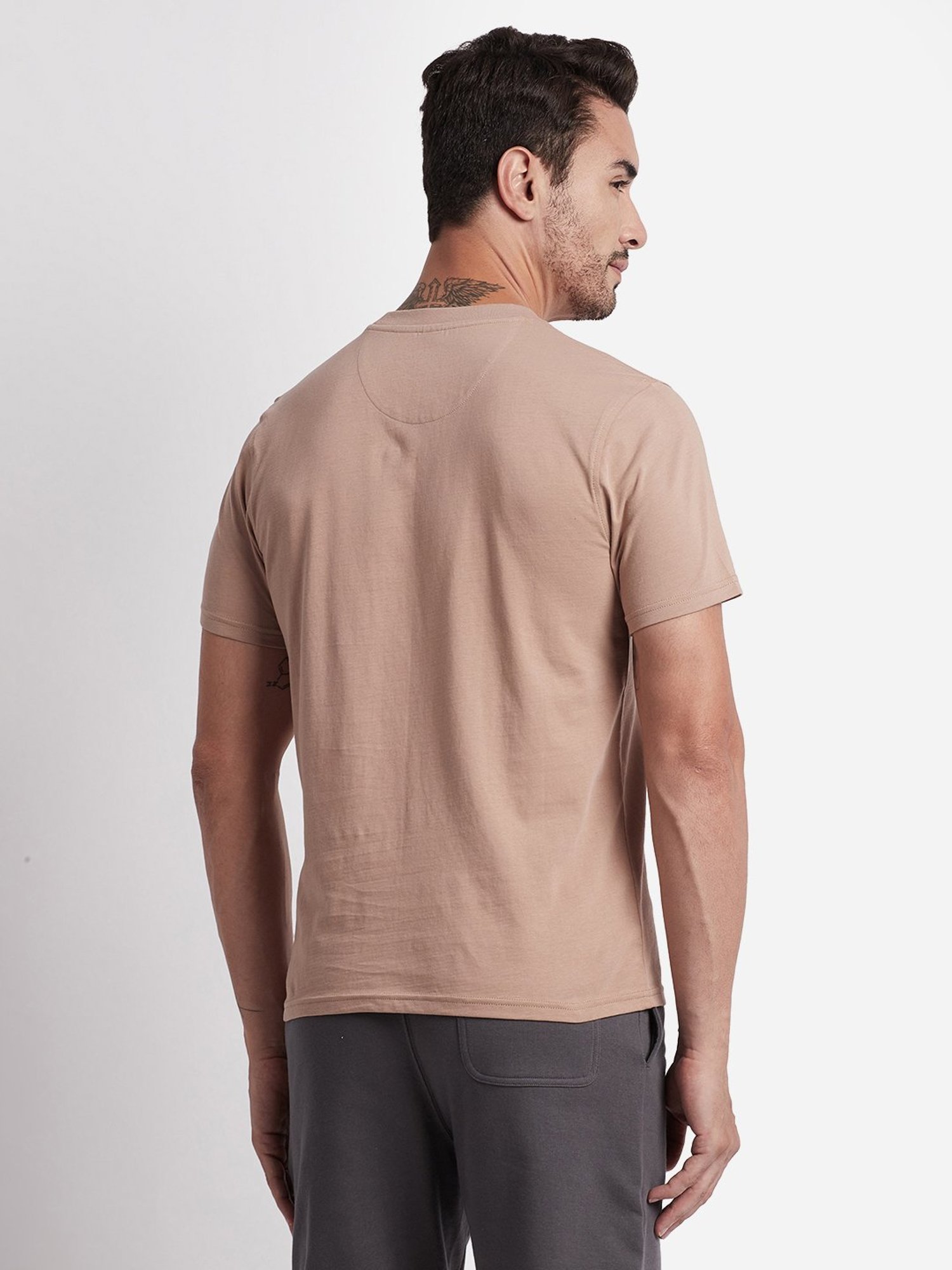 Beverly Hills Polo Club Brown Regular Fit Pure Cotton Crew T-Shirt