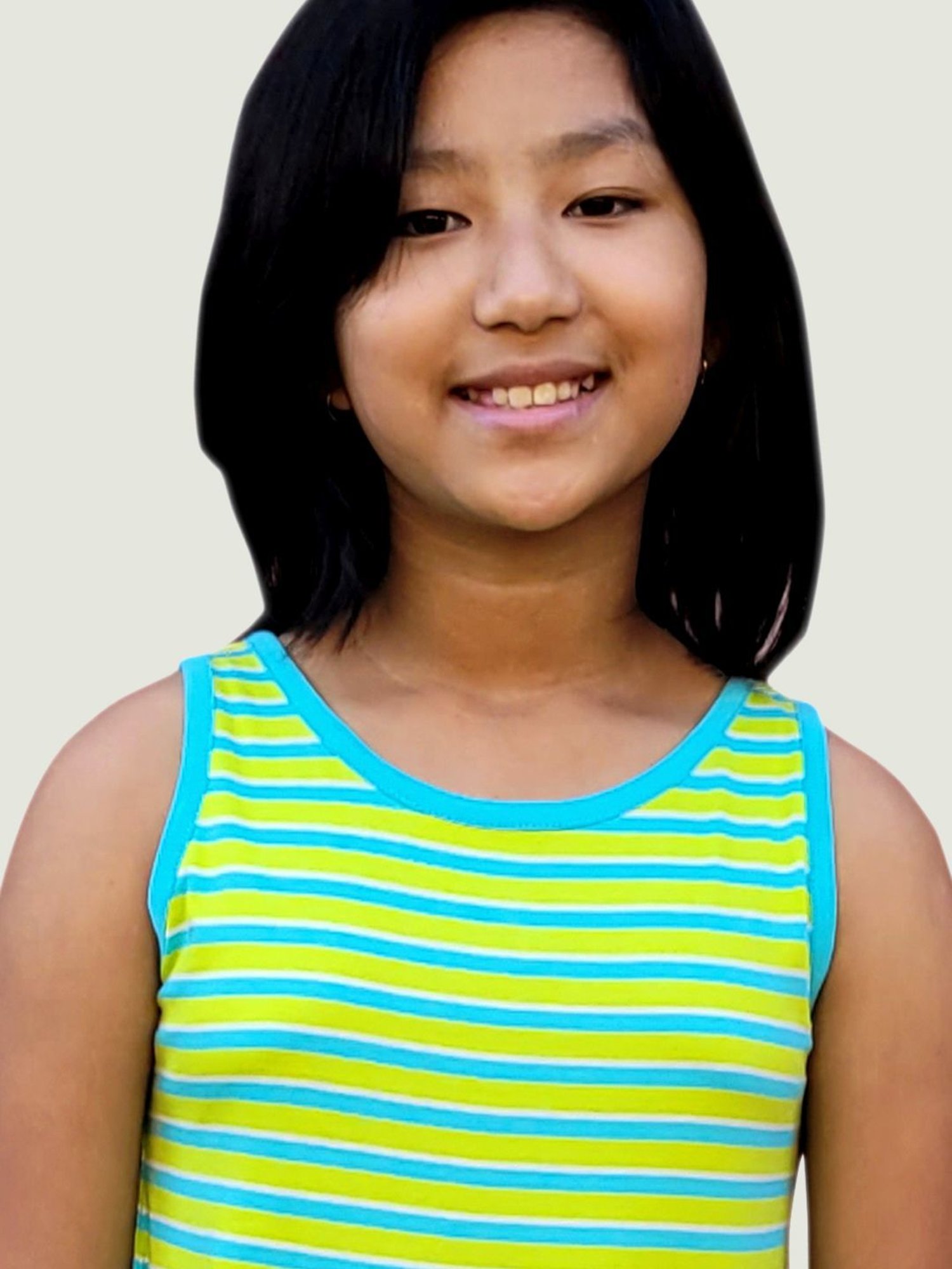 Campana Kids Lime Green & Turquoise Cotton Striped Dress