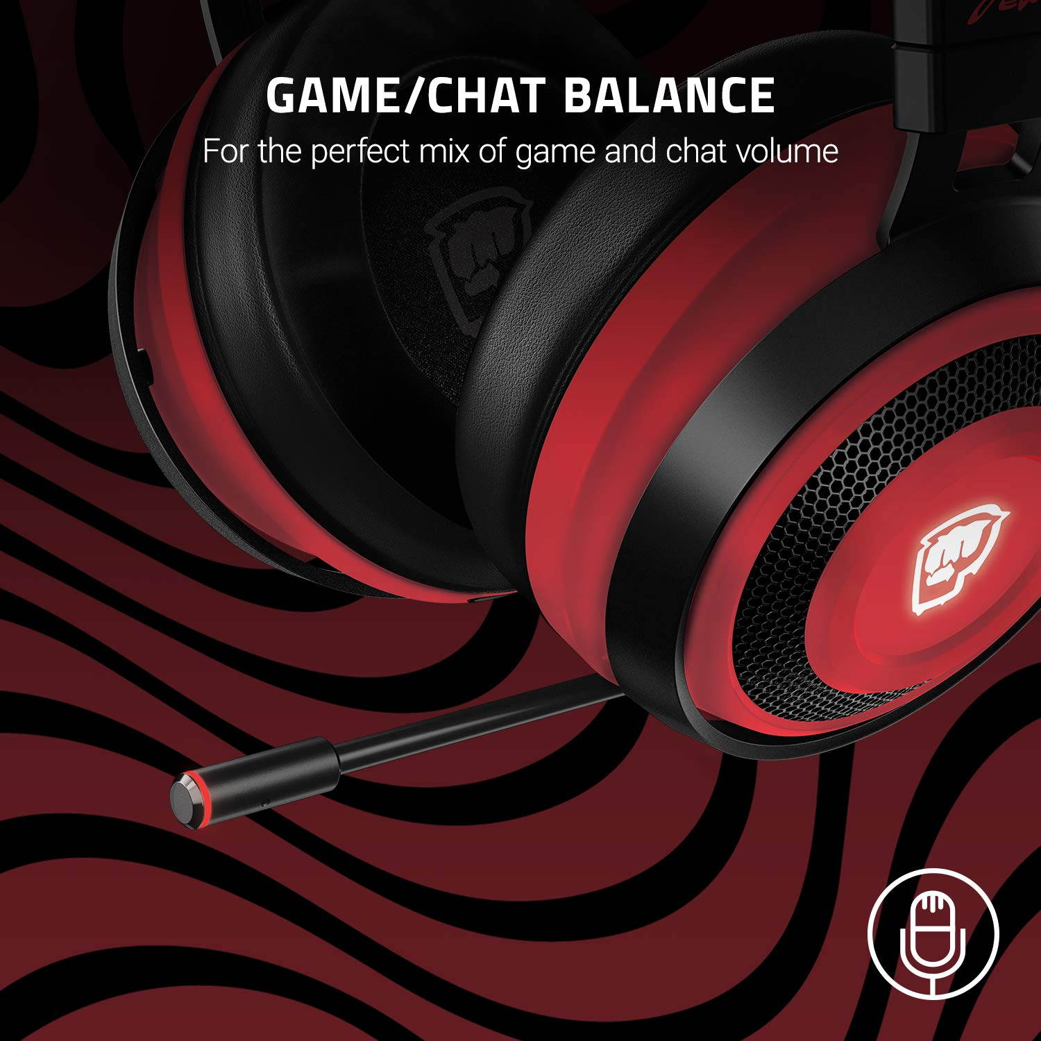 Razer Nari Ultimate Wireless 7.1 Surround Sound Gaming Headset: THX Audio & Haptic Feedback - Auto-Adjust Headband - Chroma RGB - Retractable Mic - for PC, PS4 - Pewdiepie Edition