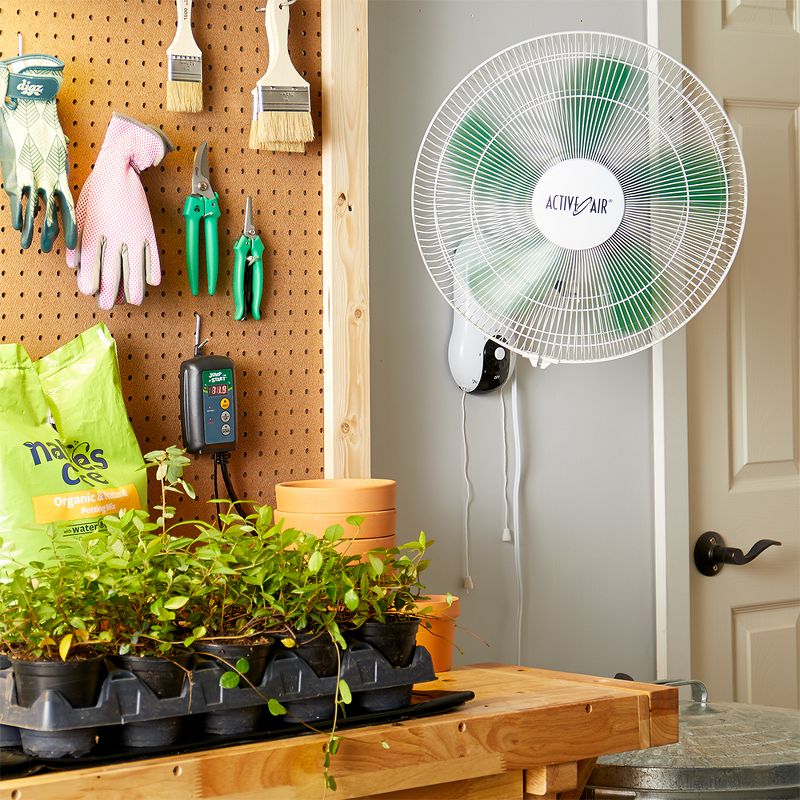 Active Air ACF16 16 inch 3-Speed Mountable 90-Degree Oscillating Hydroponic Grow Fan with Spring-Loaded Plastic Clip