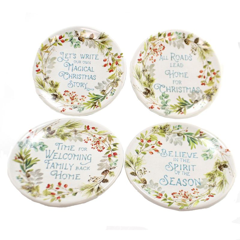 Blue Rose Polish Pottery Garland of Blue Dessert Plate