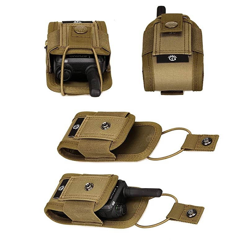 Versatile Radio Holster PouchTactical Molle Radio Holder Case PouchMilitary Interphone Storage Nylon Bag Lightweight for Two Way Radios Walkie Talkies Black