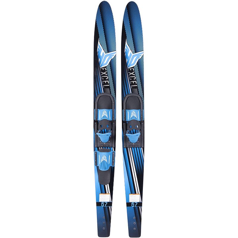 HO Skis Blast 67-Inch Waterskiing Combo Skis with Trainer Bindings and Instructional Video, One Size, Blue