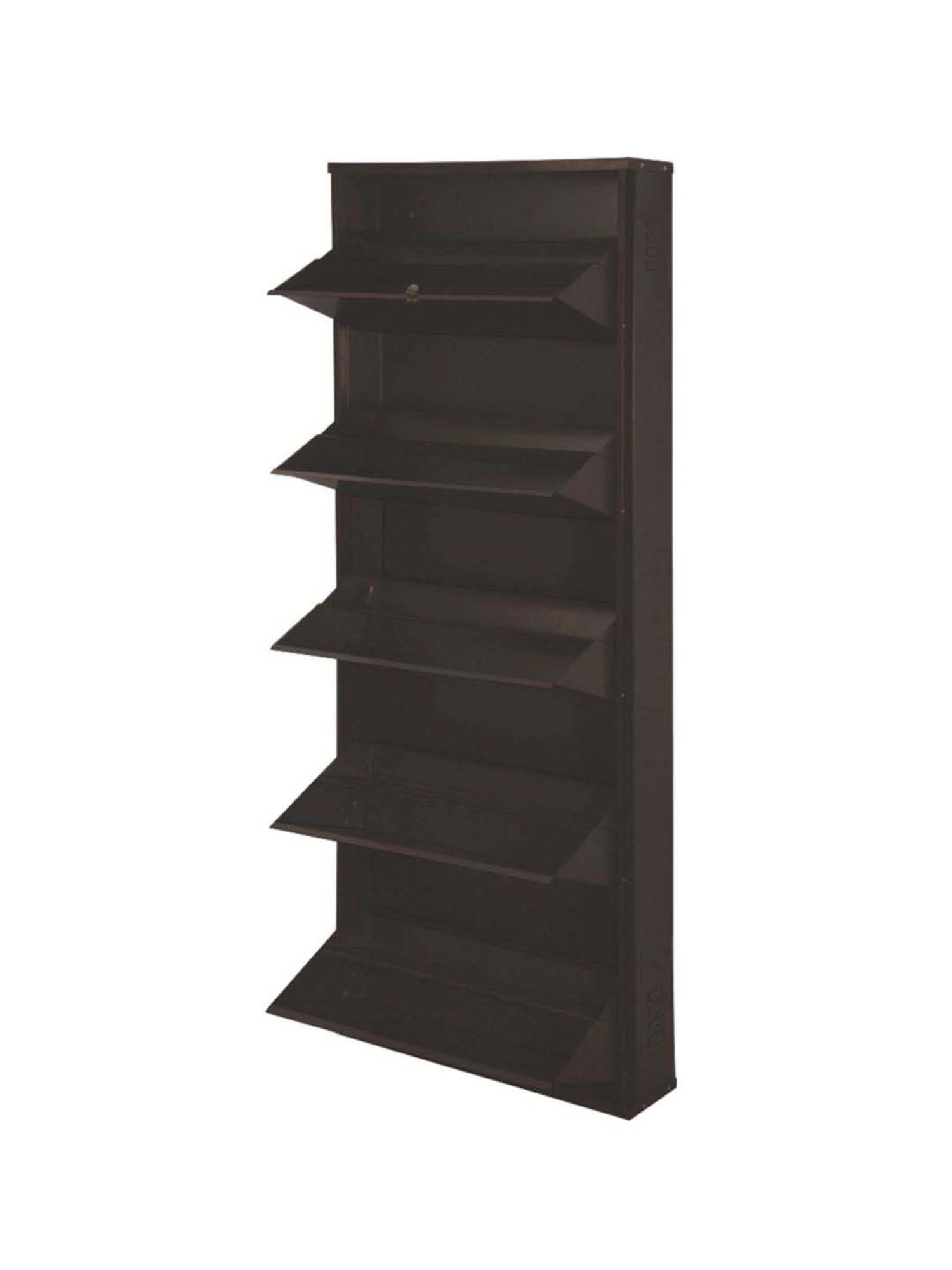 Delite Kom Metal Shoe Rack - 24" 10 Shelf, Double Decker, Coffee, PowderCoat, Wall Mount, DIY