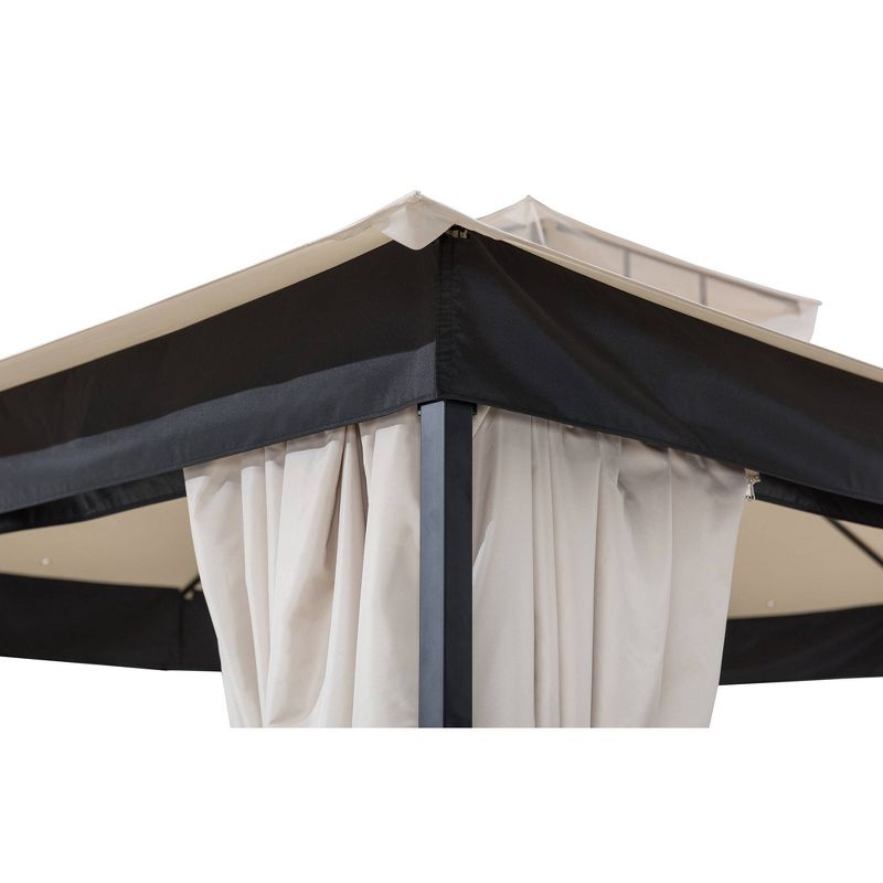 Ambler 11' X 13' Soft Top Steel Frame 2-Tier Outdoor Vented Gazebo - Sunjoy