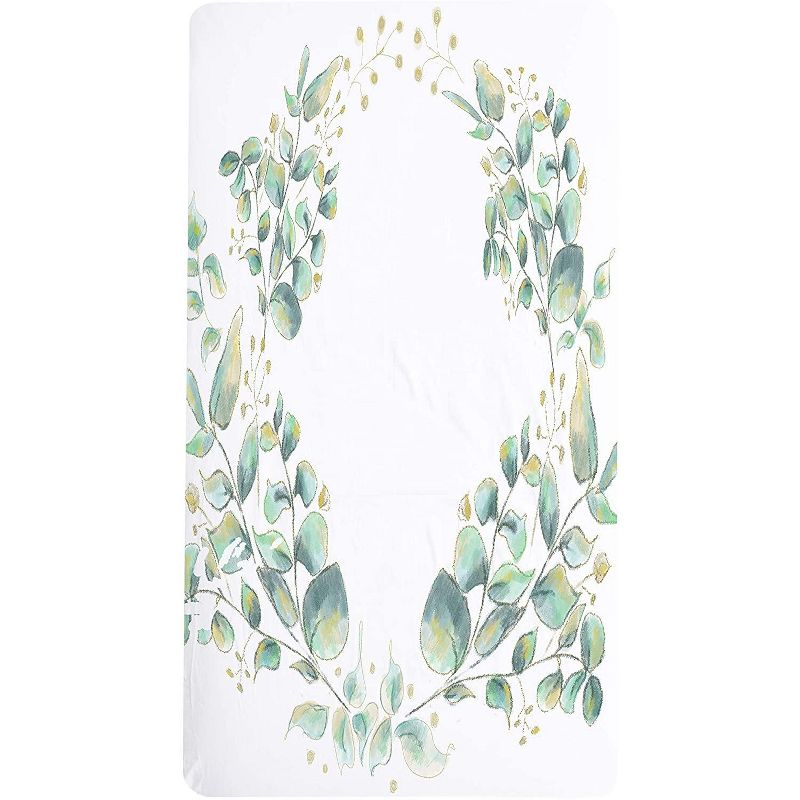 JumpOff Jo Fitted Crib Sheet, Cotton Crib Sheet for Standard Sized Crib Mattresses, Hypoallergenic and Breathable, 28" x 52", Botanical Natural Leaf