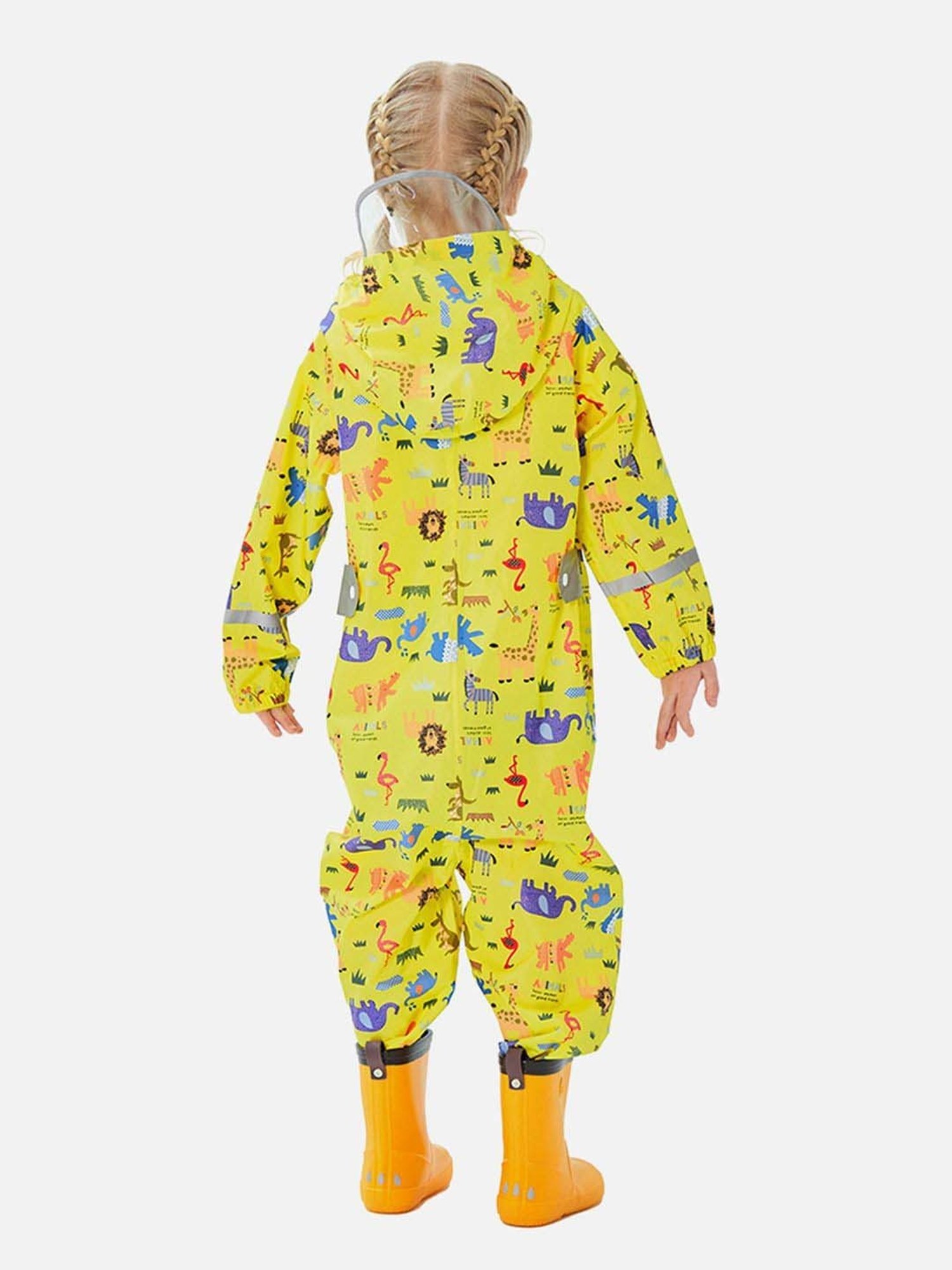 Little Surprise Box Kids Yellow Printed Full Sleeves Raincoat