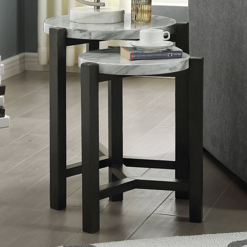 Crega Nesting Side Table Brushed Brown Gray - miBasics