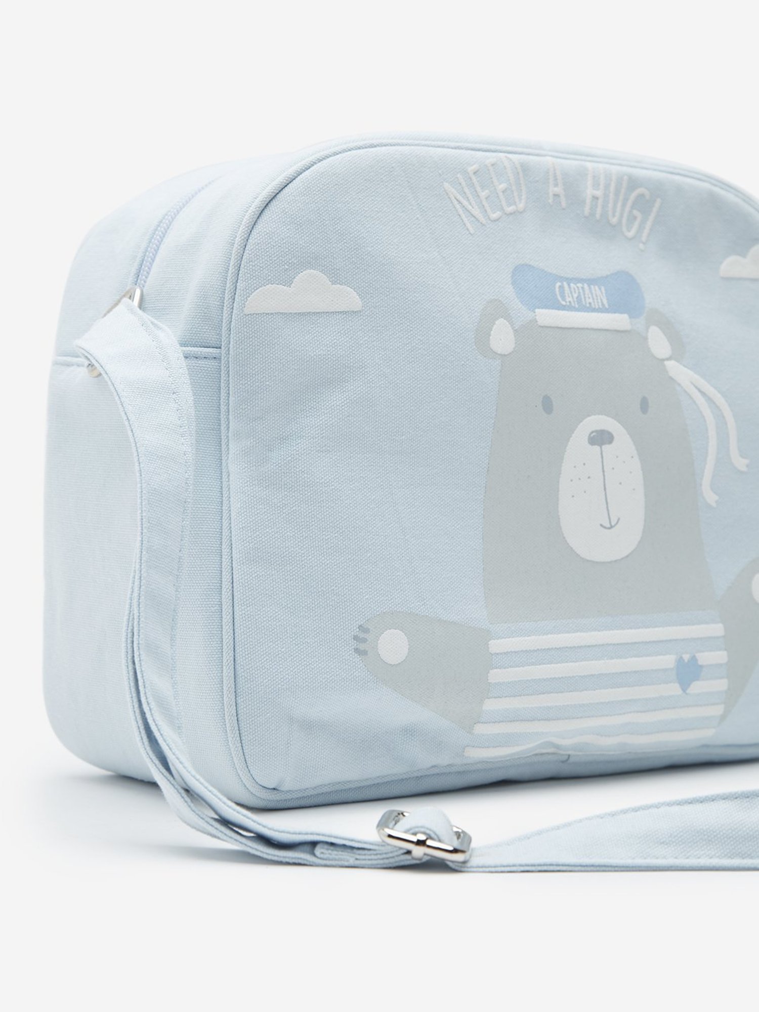 HOP Baby by Westside Light Blue Animal Design Cotton Changing Bag