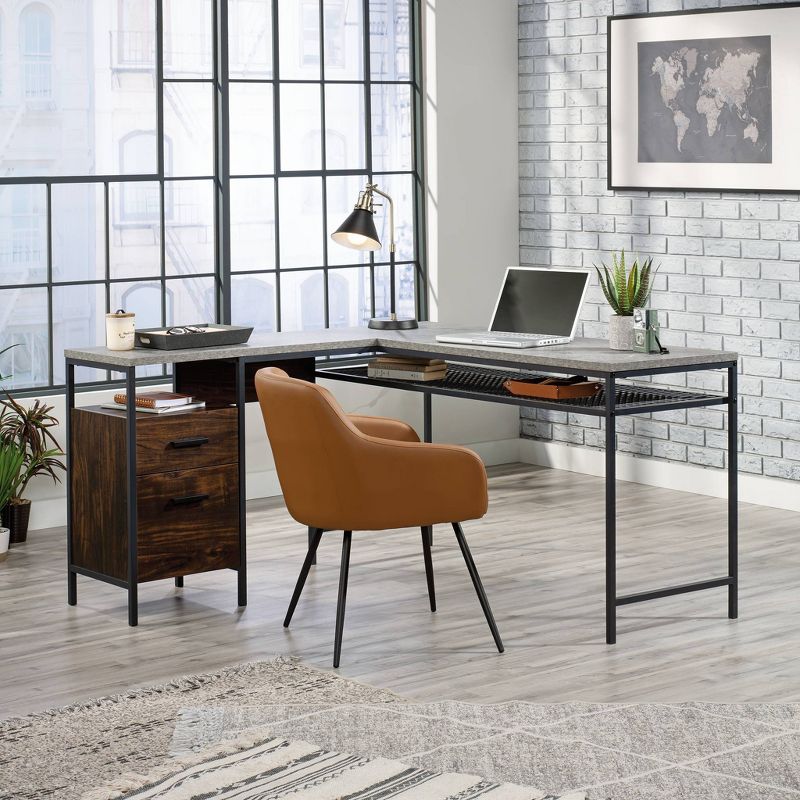 Market Commons L Desk Walnut - Sauder