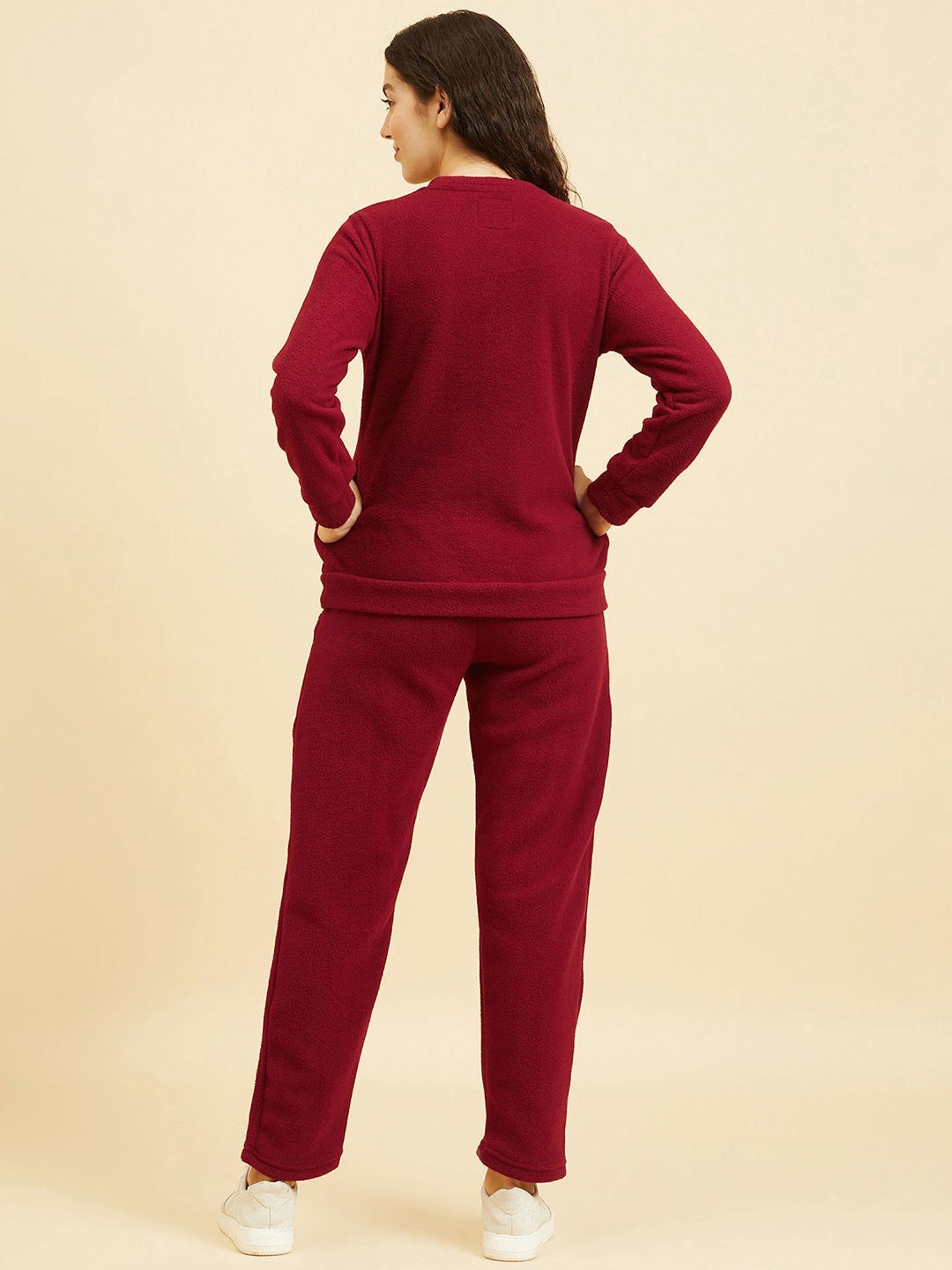 Sweet Dreams Wine Printed Pullover With Pants