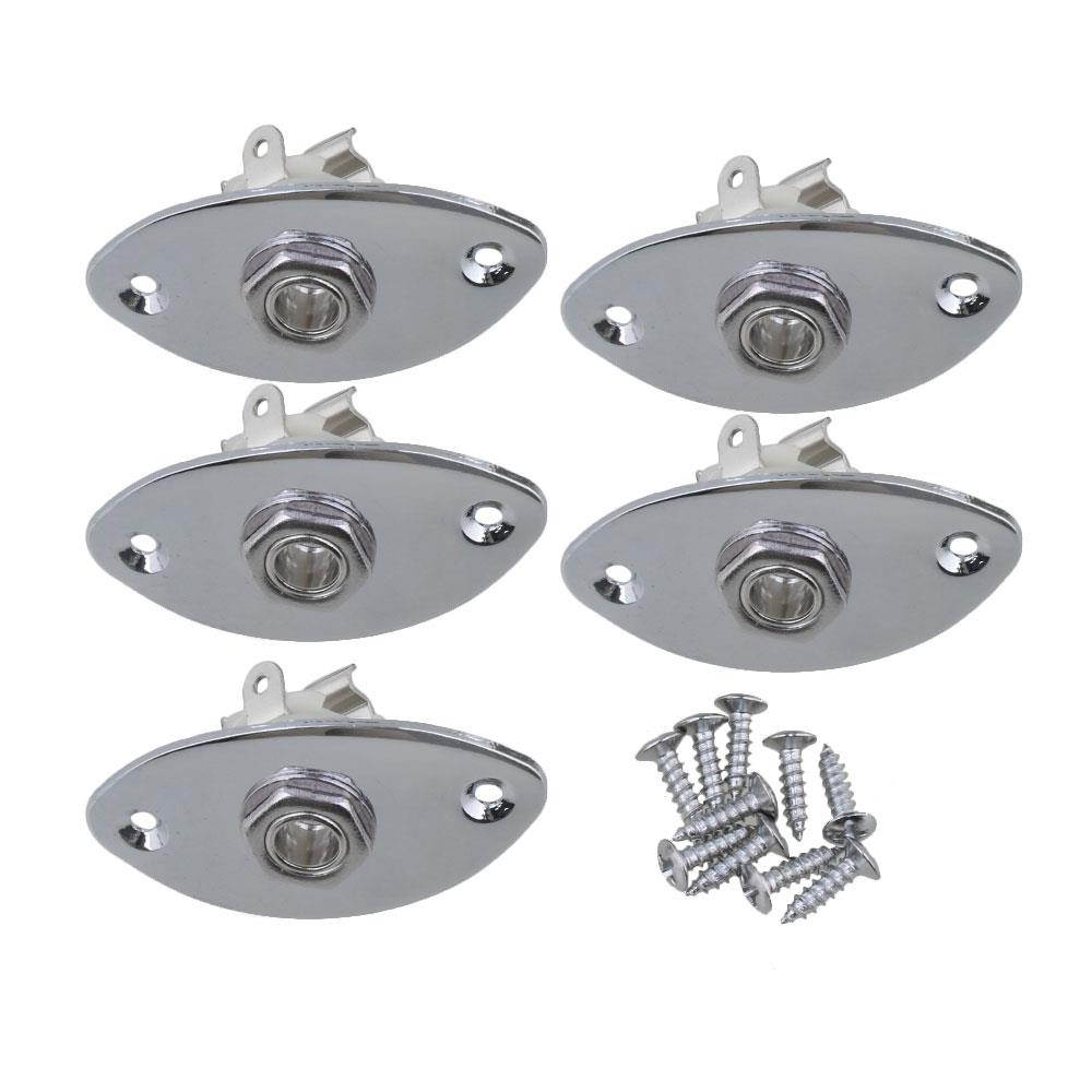 BQLZR Output Jack Plate Oval Mounting Screws for Electric Guitar Set of 5