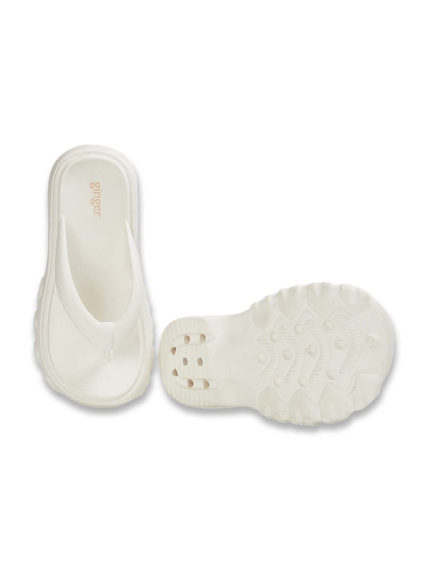 Ginger by Lifestyle Women's Off White Flip Flops