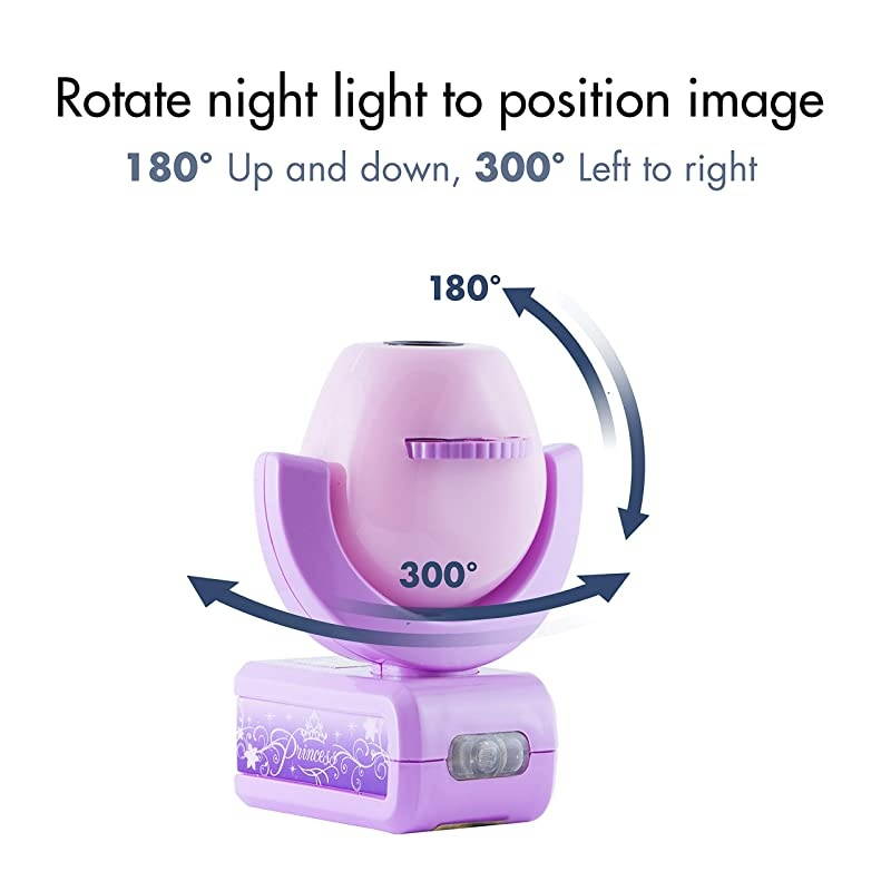 Disney Princess 6Image LED Night Light Projector DusktoDawn Sensor Project Princesses Cinderella Ariel Aurora Belle amp Rapunzel on Ceiling Wall or Floor PinkPurple 11738