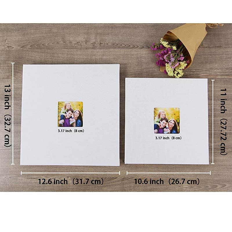 Photo Album Self Adhesive 3x5 4x6 5x7 8.5x11 Magnetic Scrapbook Album DIY Length 11 x Width 10.8 (Inches) with A Metallic Pen