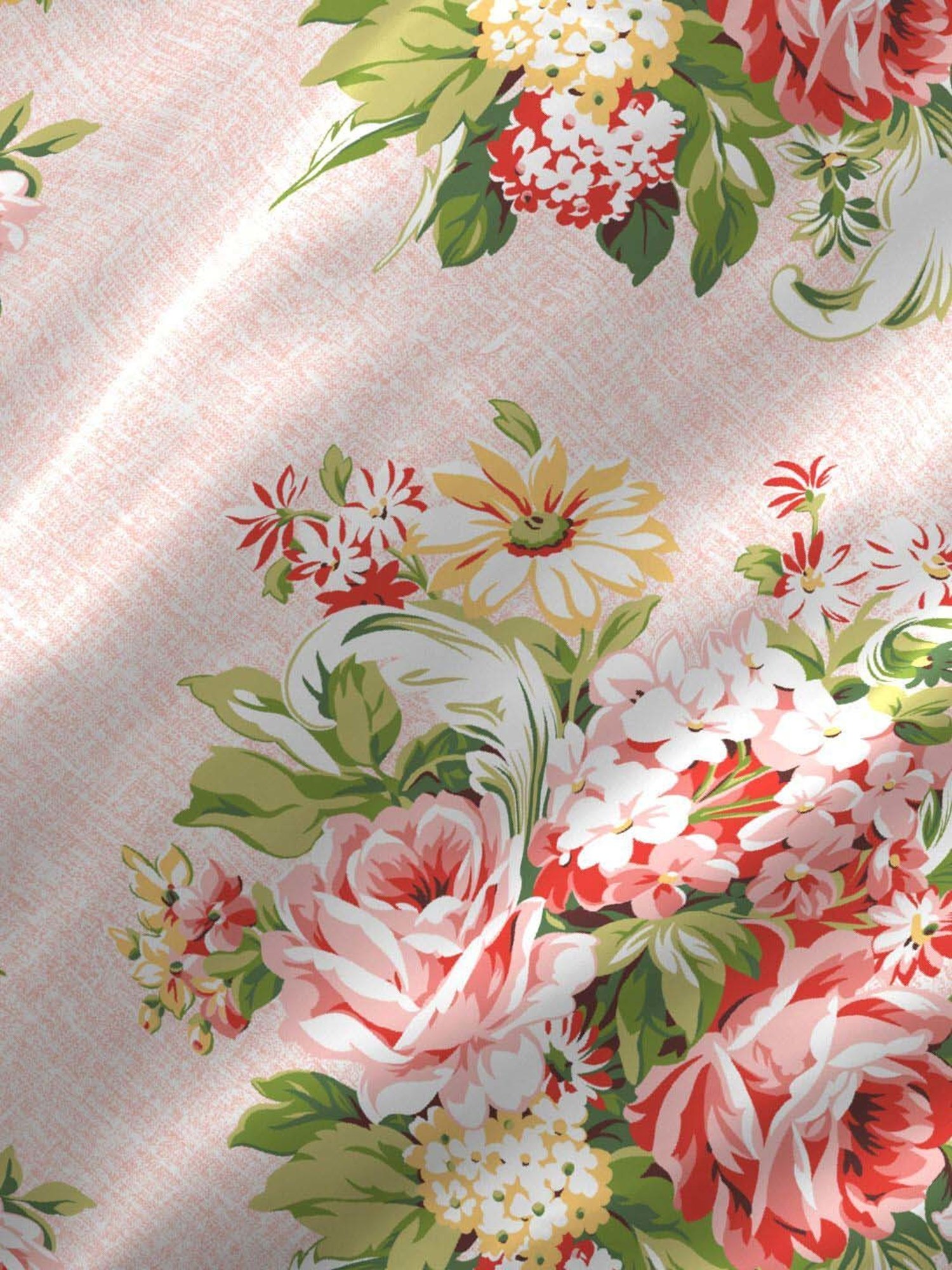 Boutique Living Signature Pink Cotton 300 TC Fitted Size Bedsheet with Pillow Cover