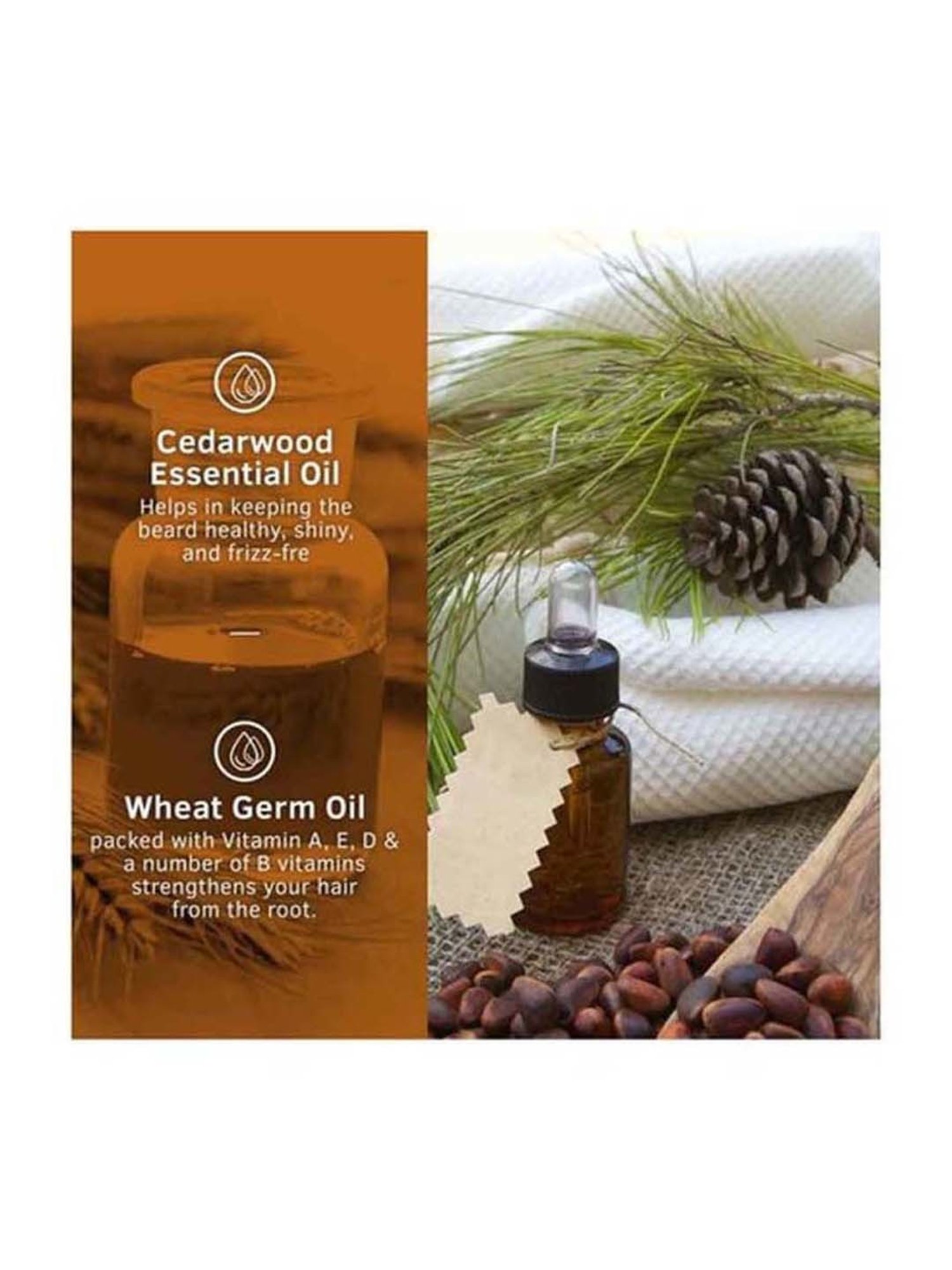 THE REAL MAN Beard Growth Oil 100 Percent Organic Beard & Moustache Hair Growth Oil - 50 ml