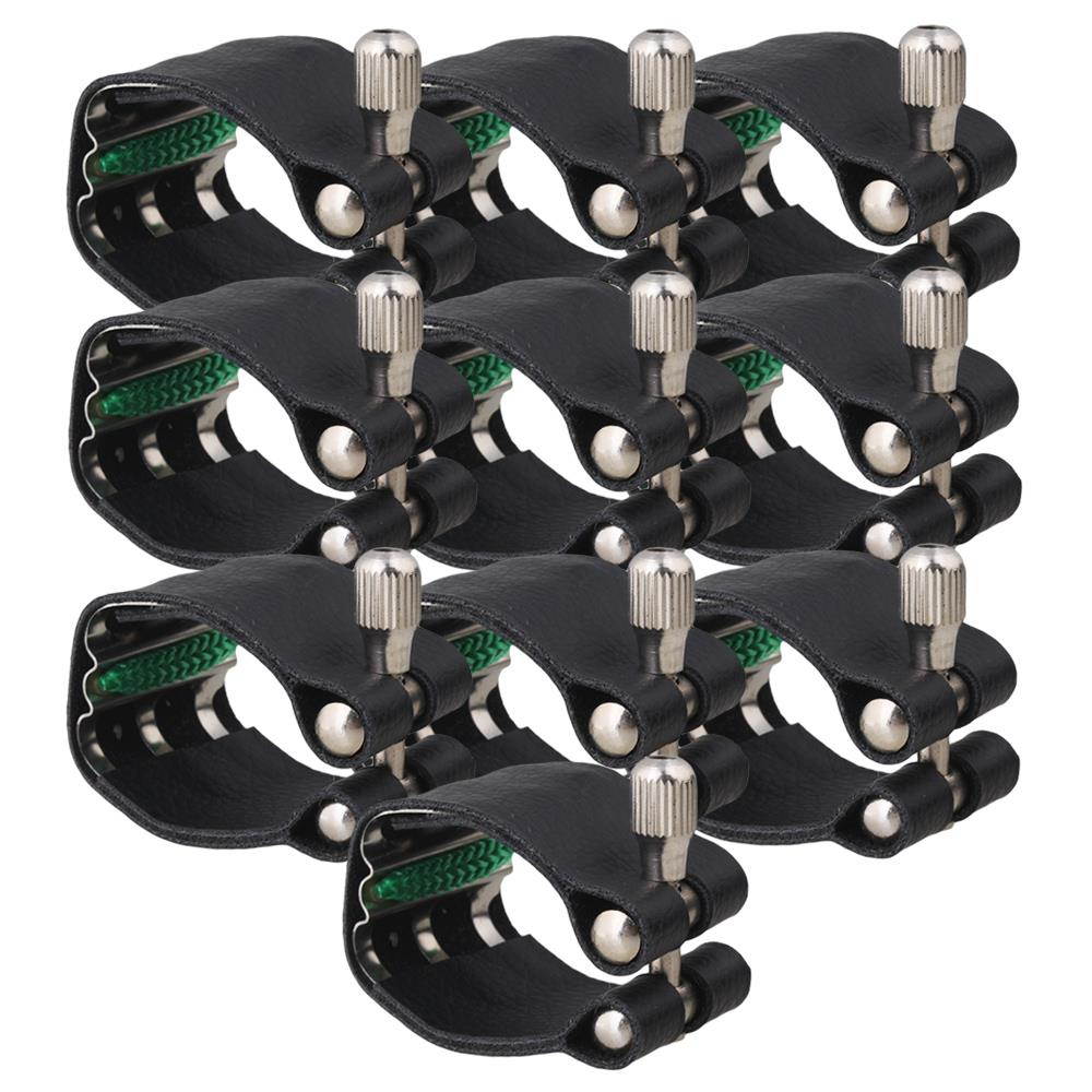 BQLZR 10 Pieces Sax Ligature for Tenor Saxophone Mouthpiece Fastener w/ Metal Plate