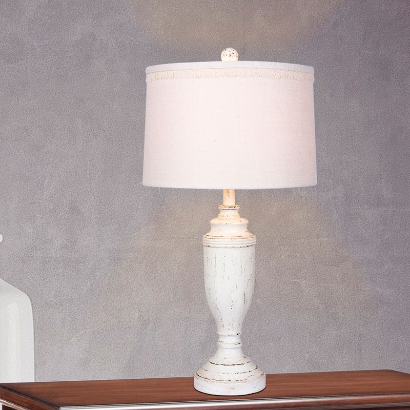 Distressed Formal Resin Table Lamp Cottage Antique White  - Fangio Lighting