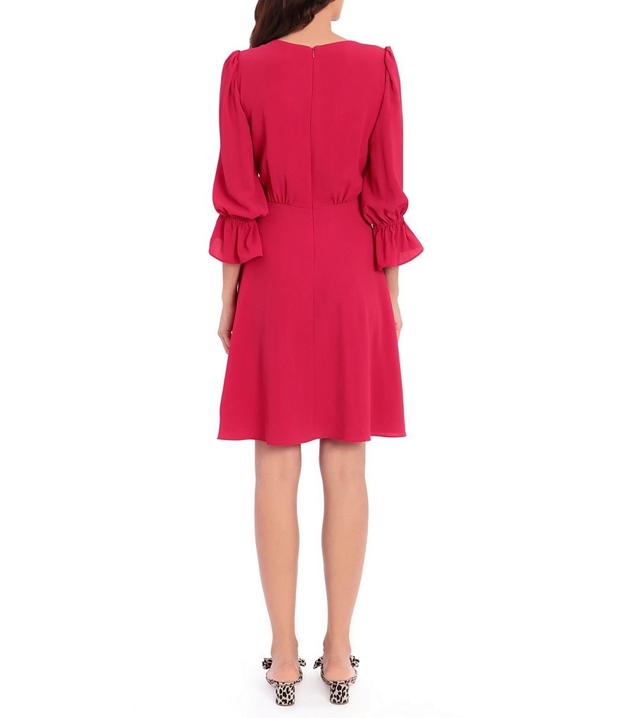 Maggy London Empire Waist Crew Neck Stretch Crepe A-Line Dress